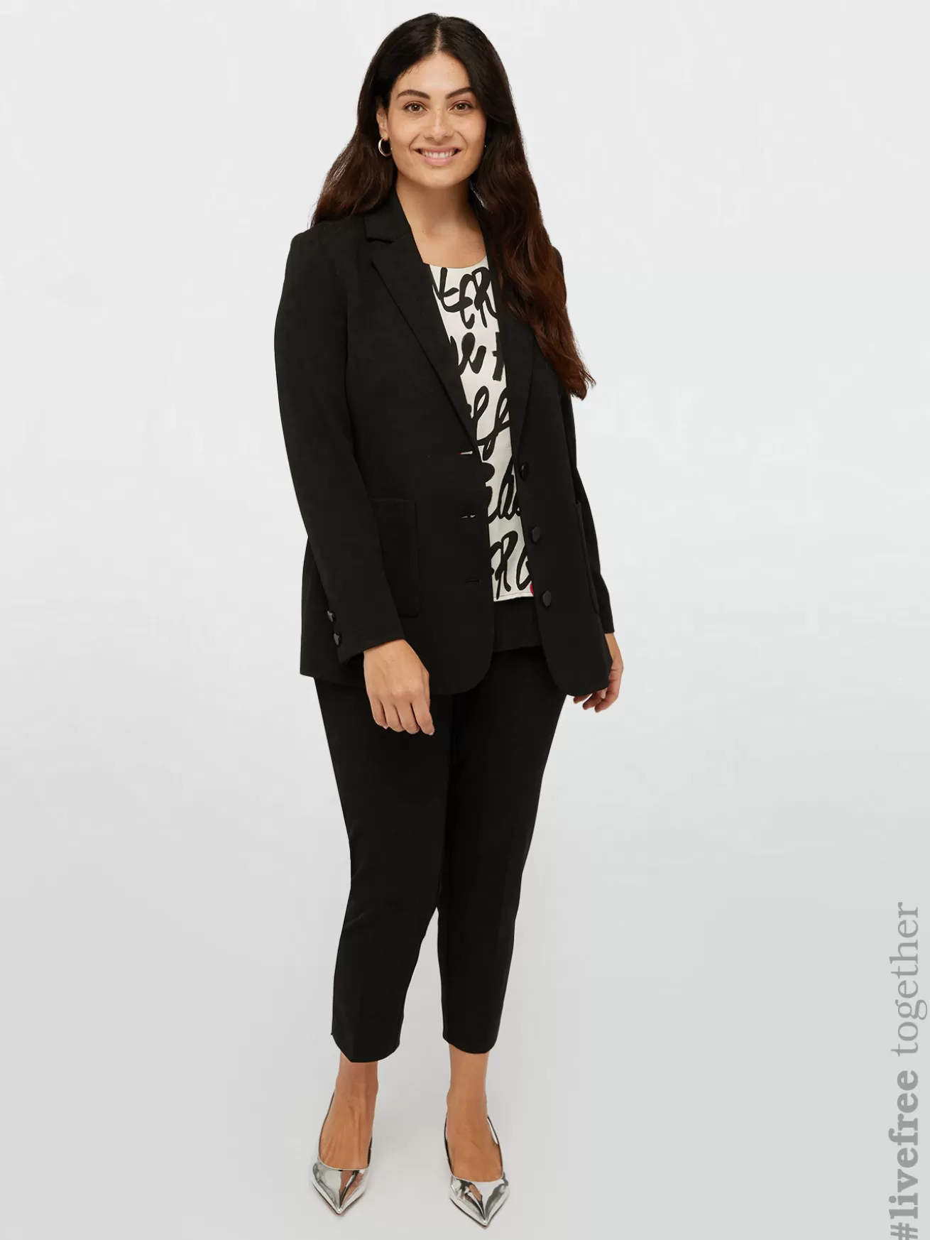 Outlet Fiorella Rubino Blazer Con Tasche A Toppa Nero