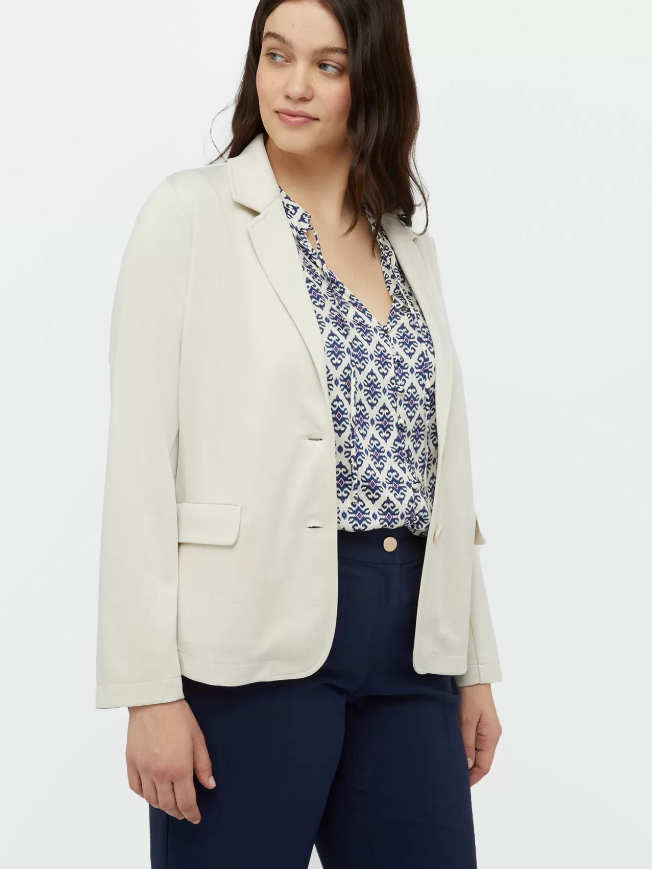 Flash Sale Fiorella Rubino Blazer In Scuba Diagonale Beige