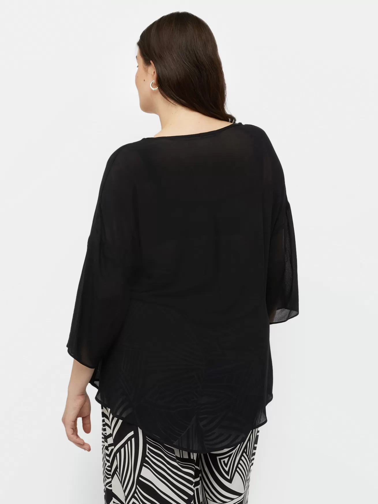 Outlet Fiorella Rubino Blusa Ampia Con Coulisse In Vita Nero