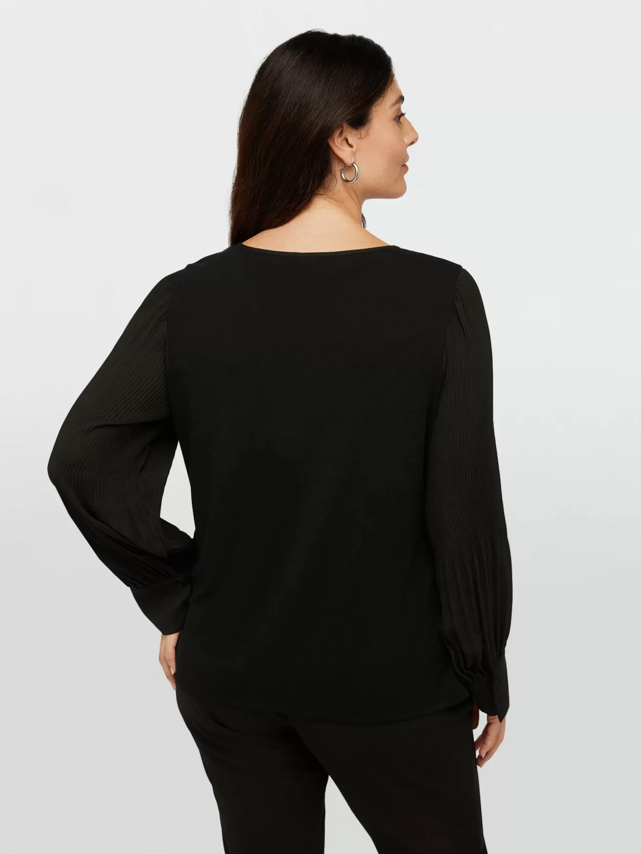 Flash Sale Fiorella Rubino Blusa Con Maniche Plissé Nero