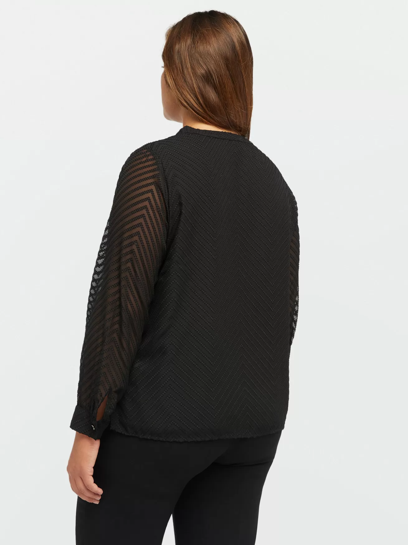 Outlet Fiorella Rubino Blusa In Tessuto Lavorato Nero