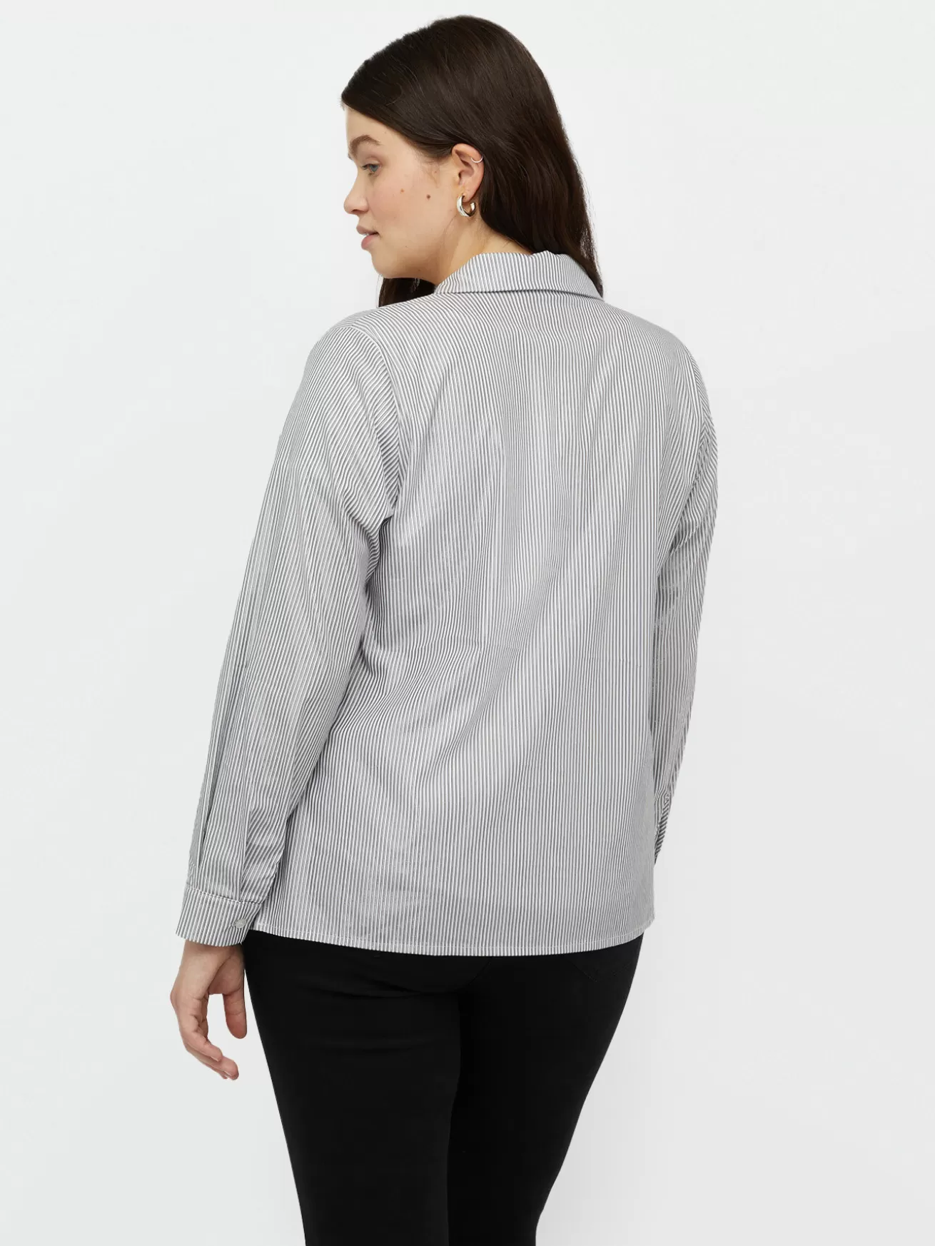 New Fiorella Rubino Camicia A Righe Lurex Nero