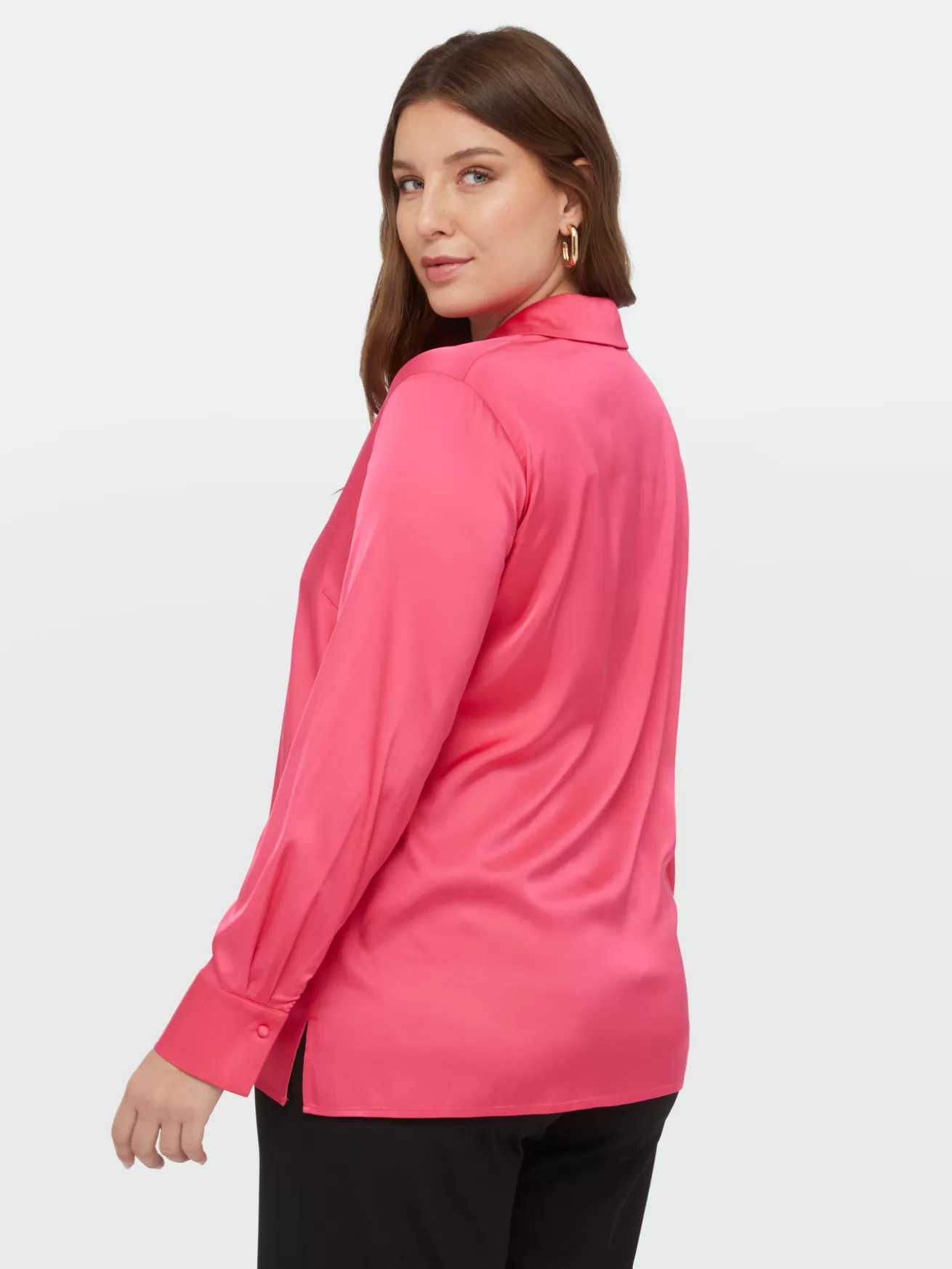 Hot Fiorella Rubino Camicia In Raso Di Viscosa LENZING™ ECOVERO™ Fucsia
