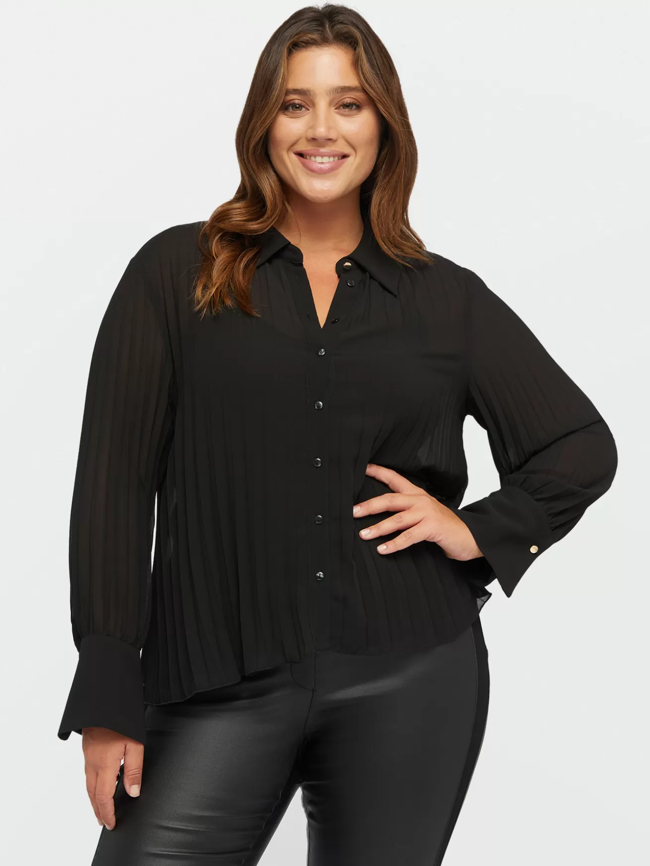 Cheap Fiorella Rubino Camicia Plissé Nero