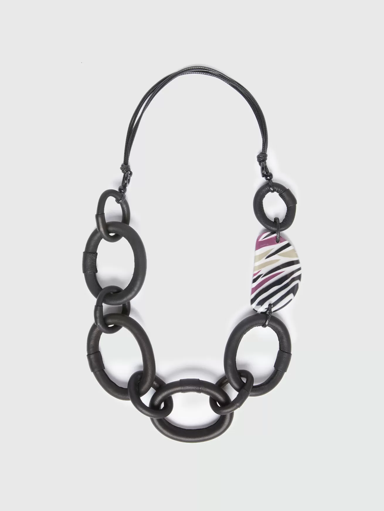 Hot Fiorella Rubino Collana Con Maxi Anelli Nero