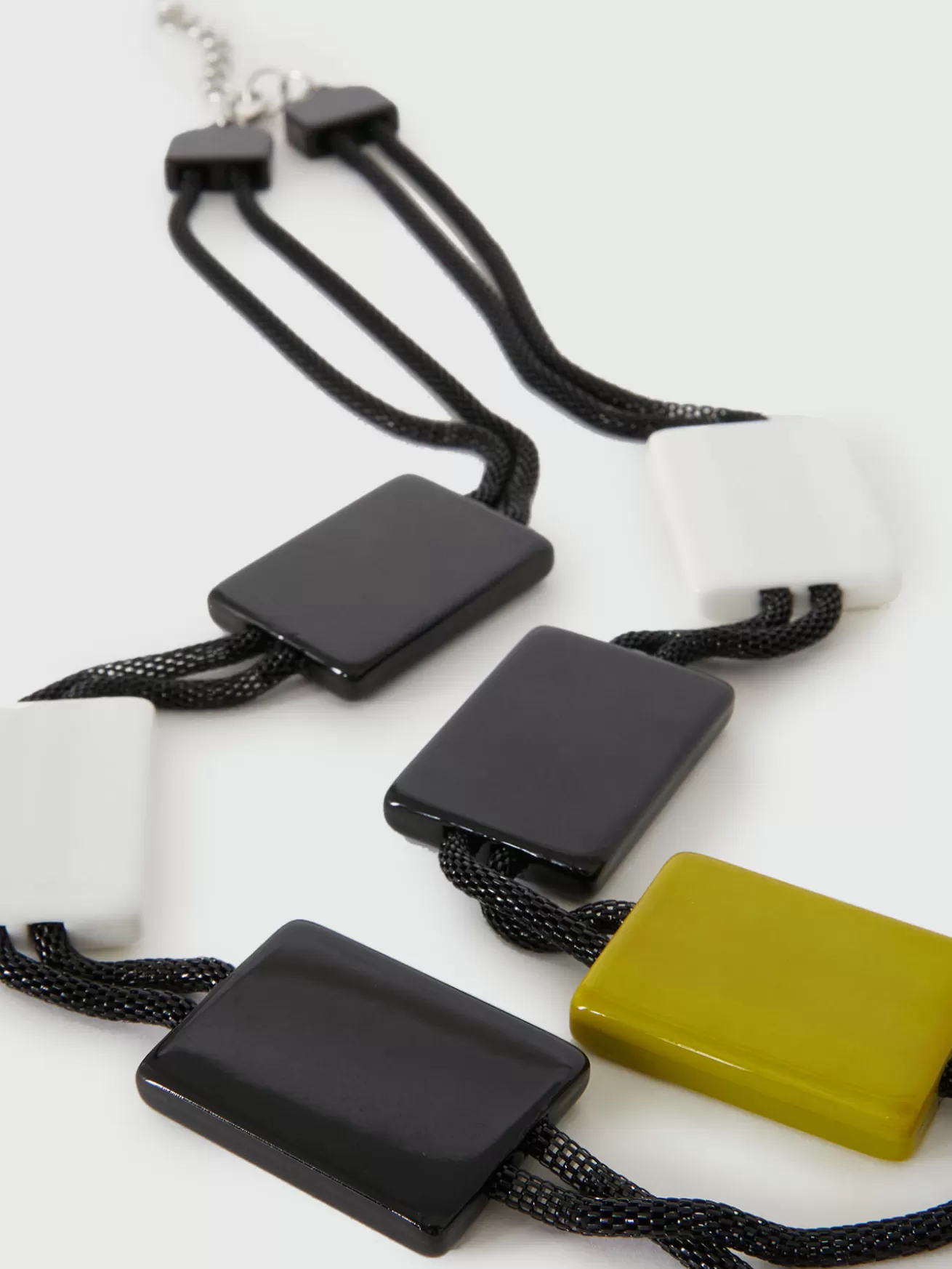 Outlet Fiorella Rubino Collana Con Rettangoli Nero