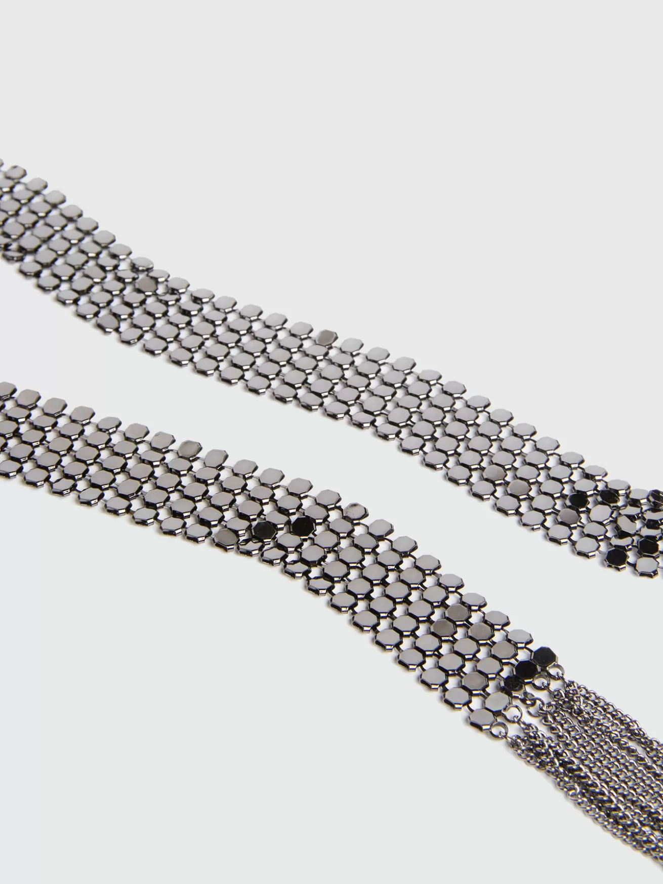 Cheap Fiorella Rubino Collana Lunga Con Placchette In Metallo Grigio