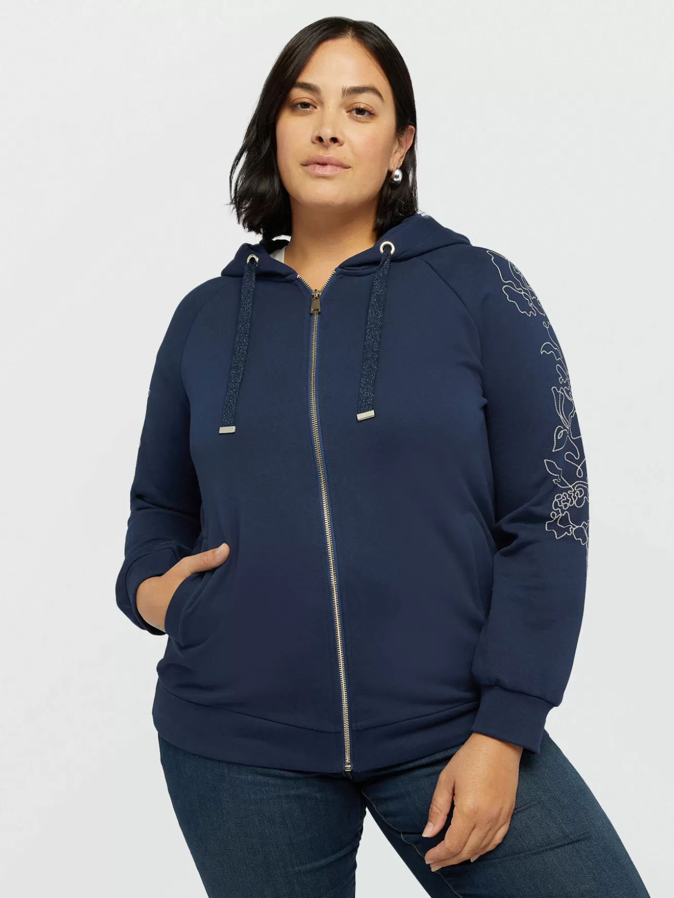 Shop Fiorella Rubino Felpa Con Ricamo Floreale Blu