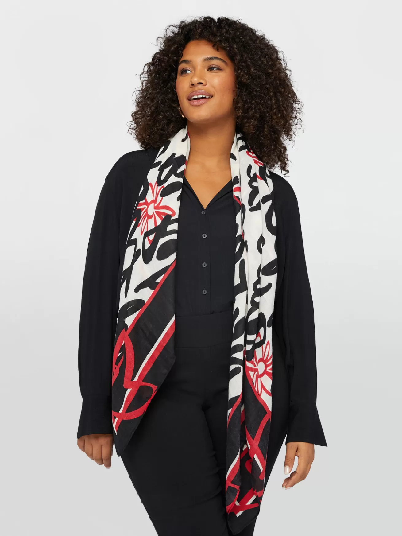 Online Fiorella Rubino Foulard Con Loghi Stampati Nero