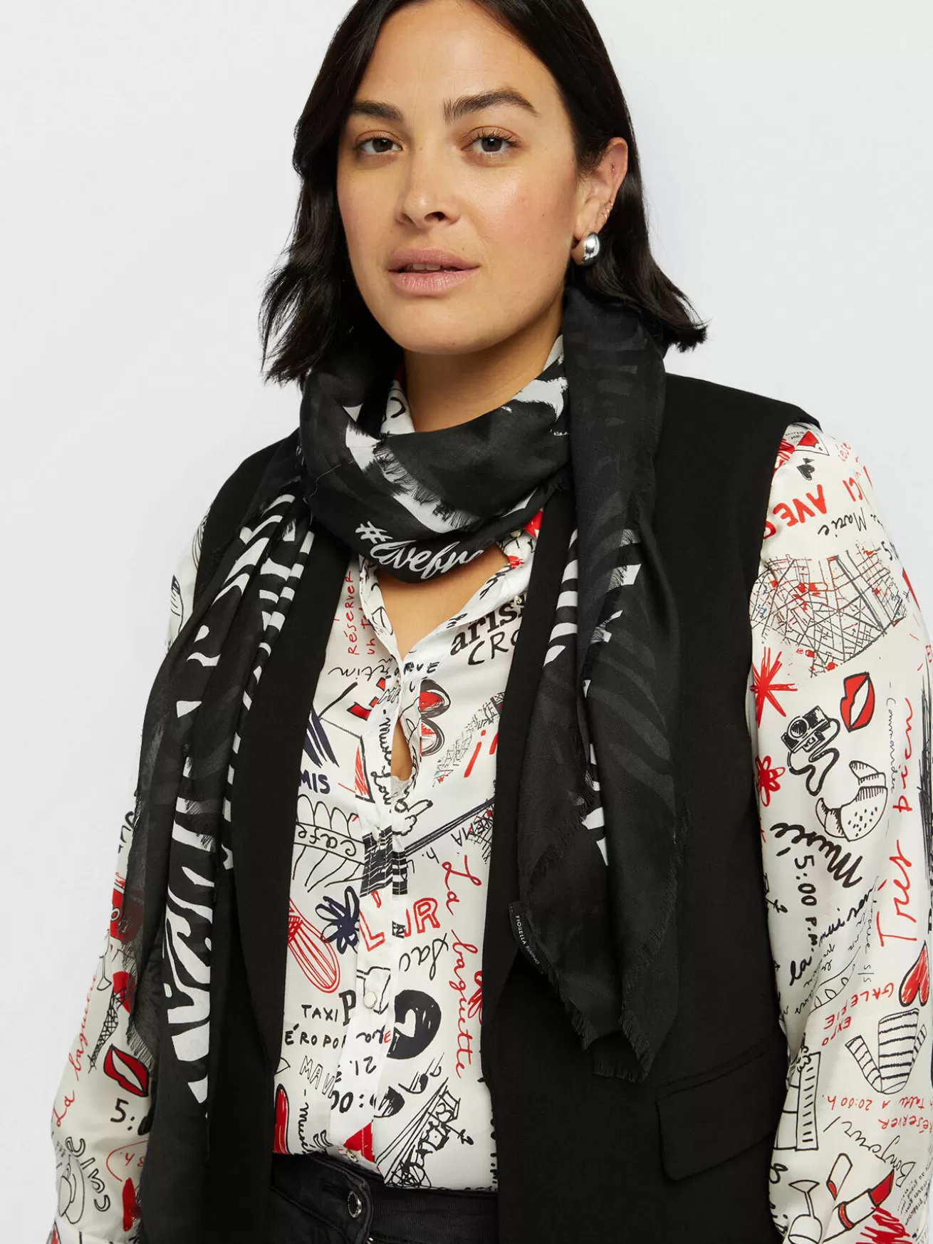 Store Fiorella Rubino Foulard Happy 20th Nero