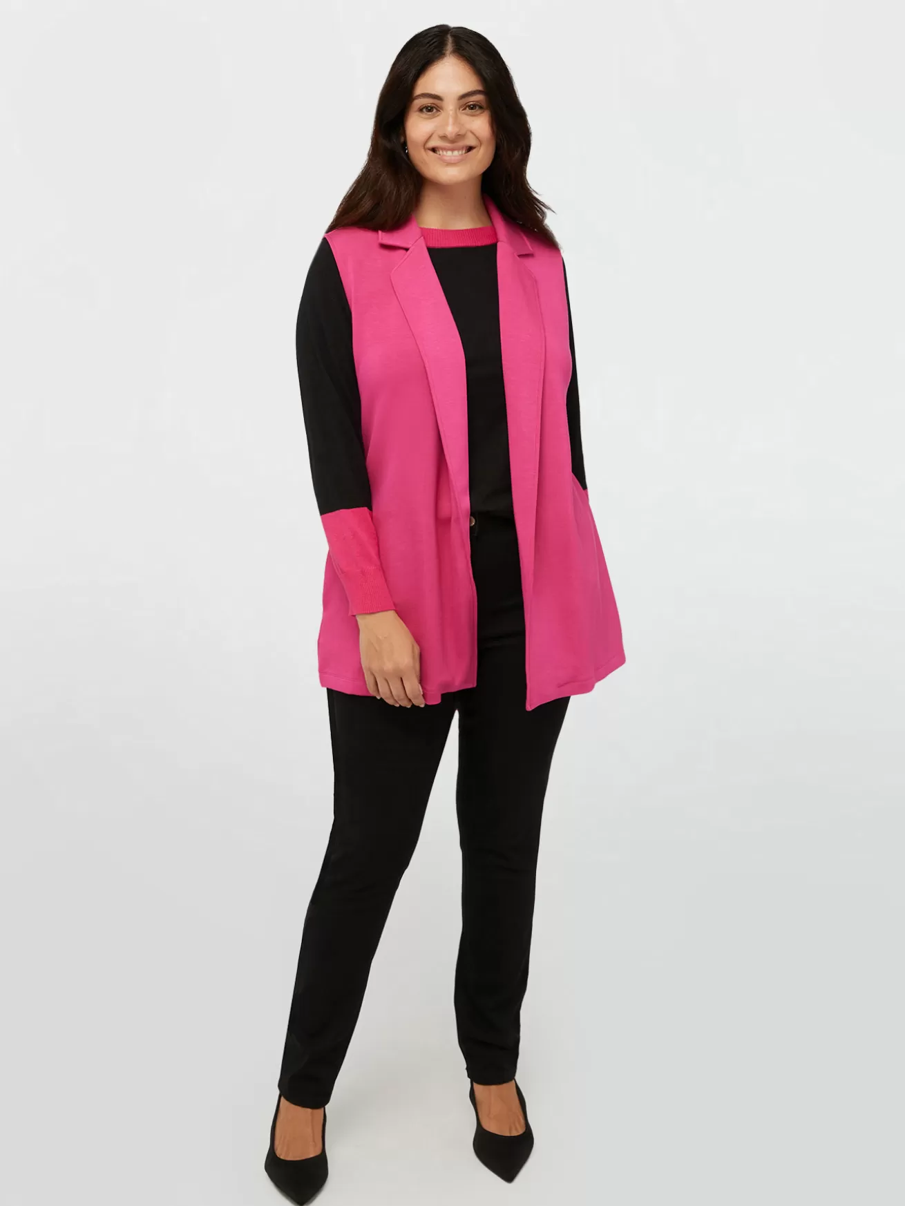 New Fiorella Rubino Gilet In Felpa Fucsia