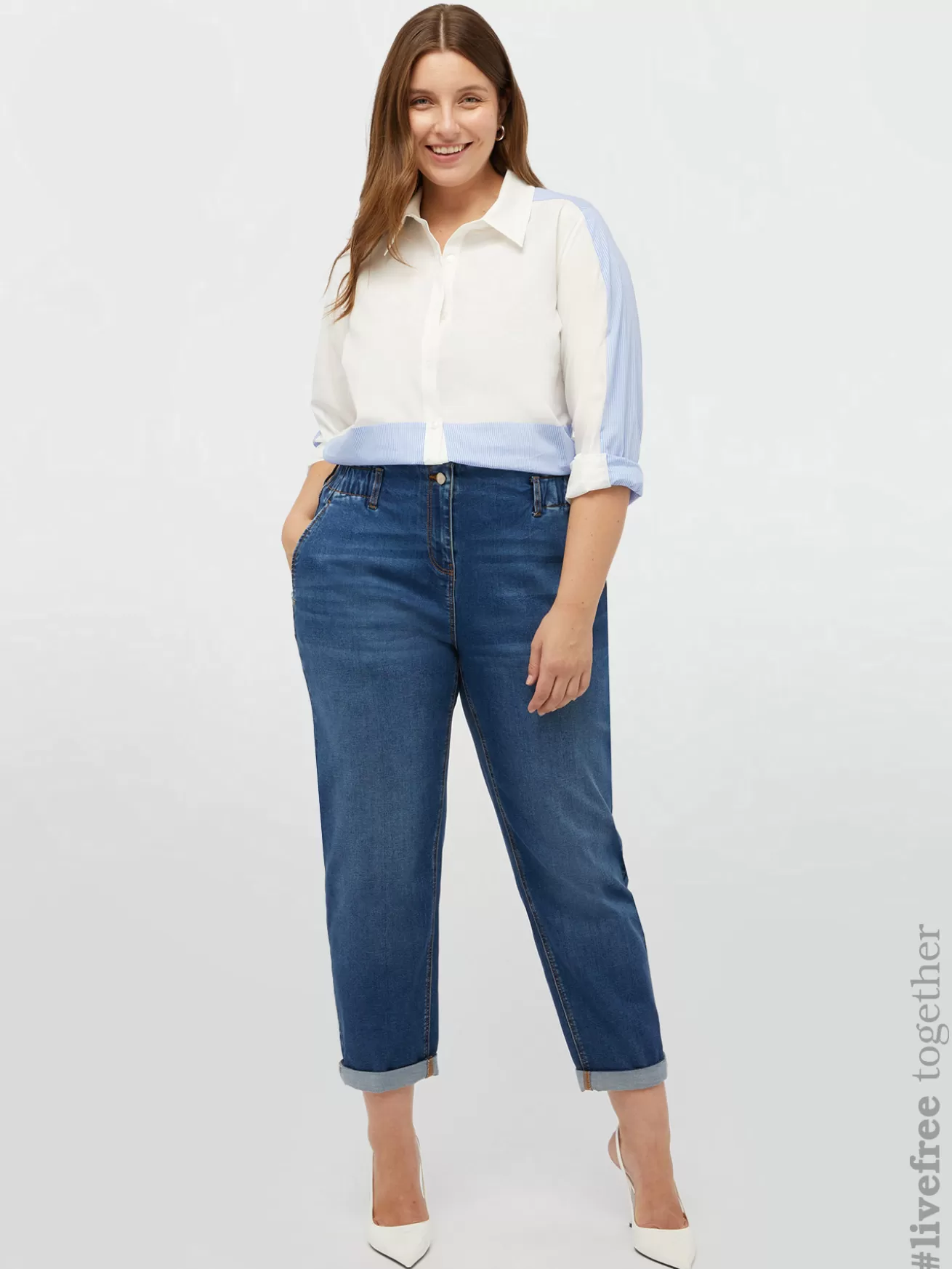 Online Fiorella Rubino Jeans Modello Balloon Blu