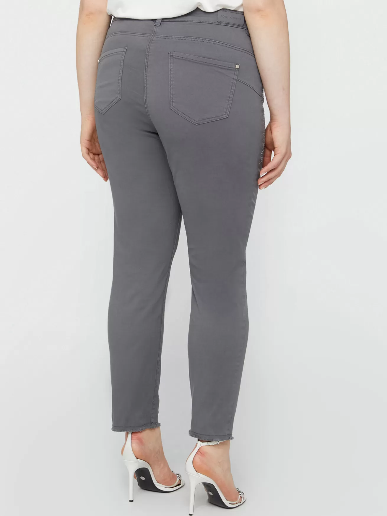 Fashion Fiorella Rubino Jeans Skinny Con Piccoli Strass Grigio