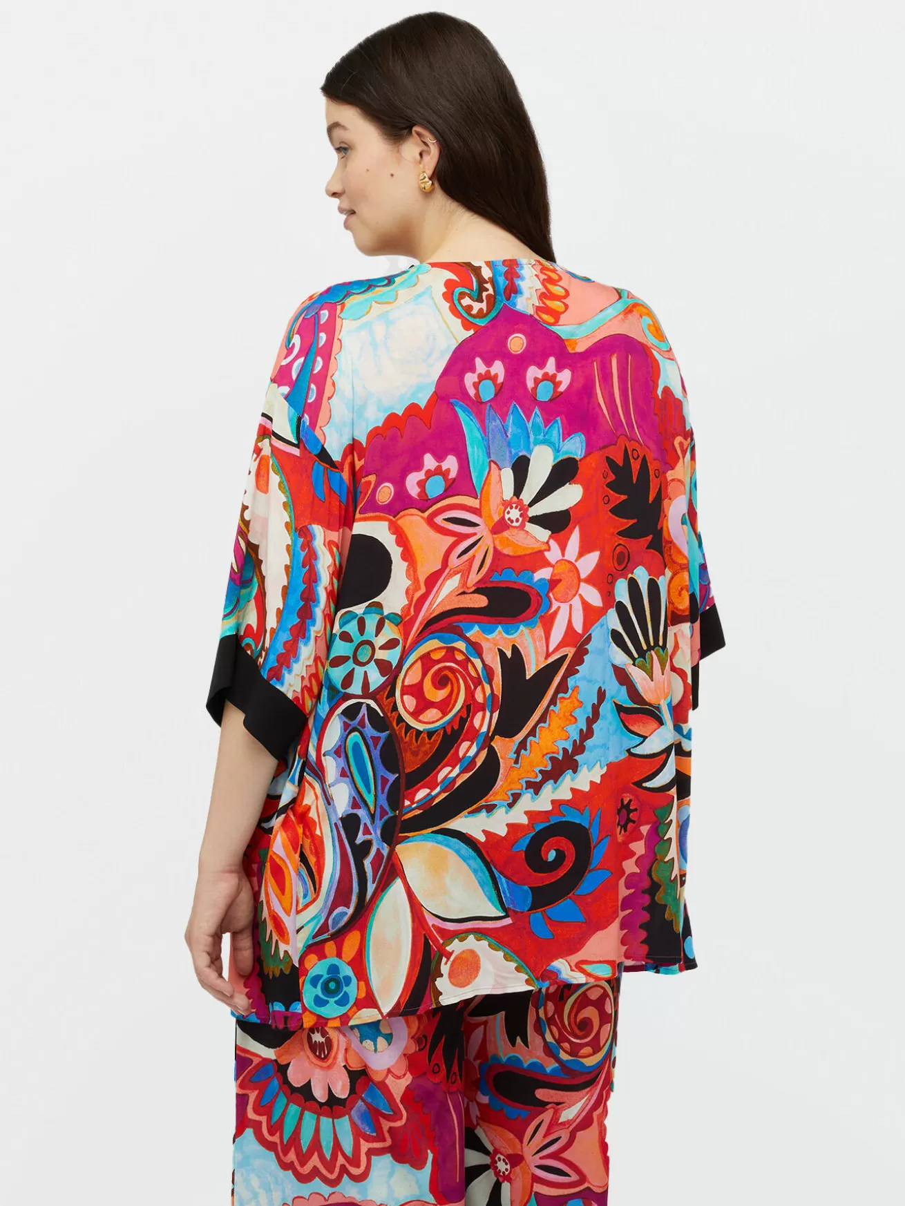 Discount Fiorella Rubino Kimono Multicolor Con Viscosa LENZING™ ECOVERO™ Fucsia