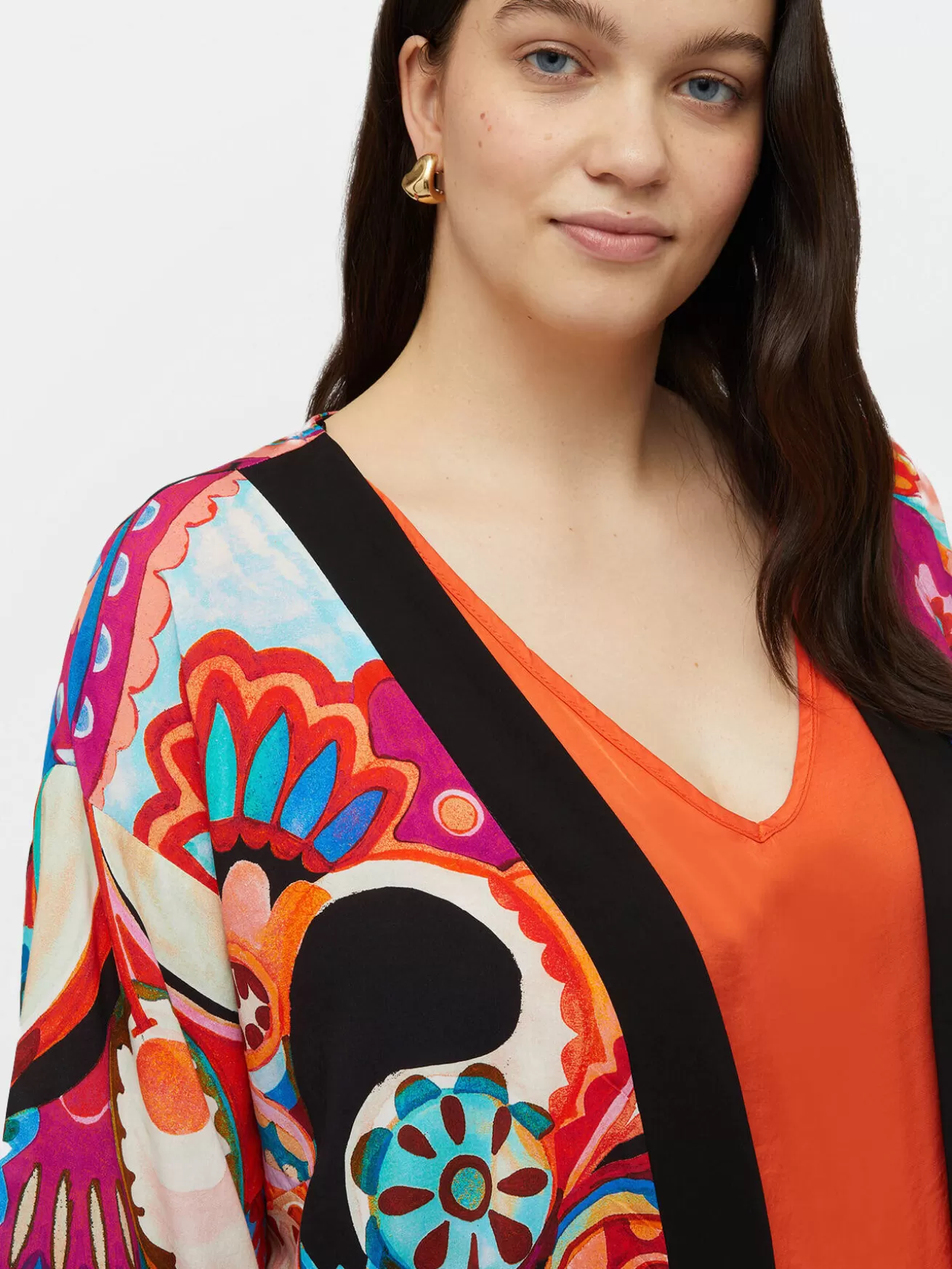 Discount Fiorella Rubino Kimono Multicolor Con Viscosa LENZING™ ECOVERO™ Fucsia