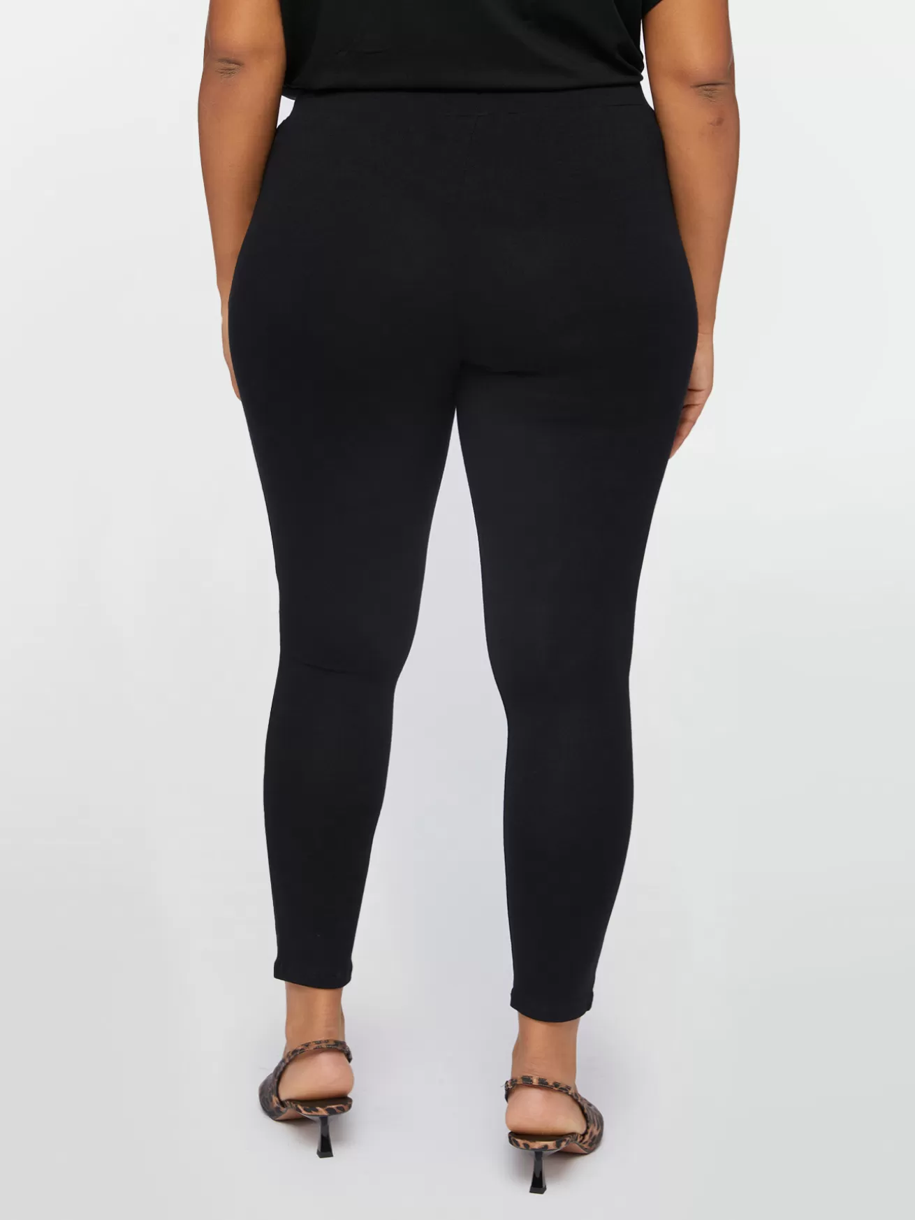 Sale Fiorella Rubino Leggings Tinta Unita Nero
