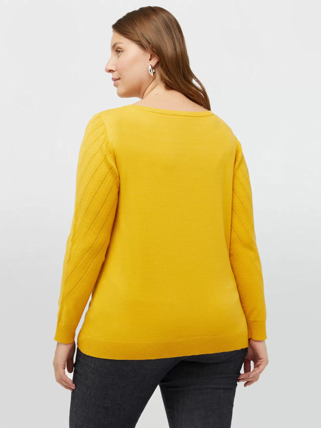New Fiorella Rubino Maglia Con Lavorazioni Diagonali Giallo