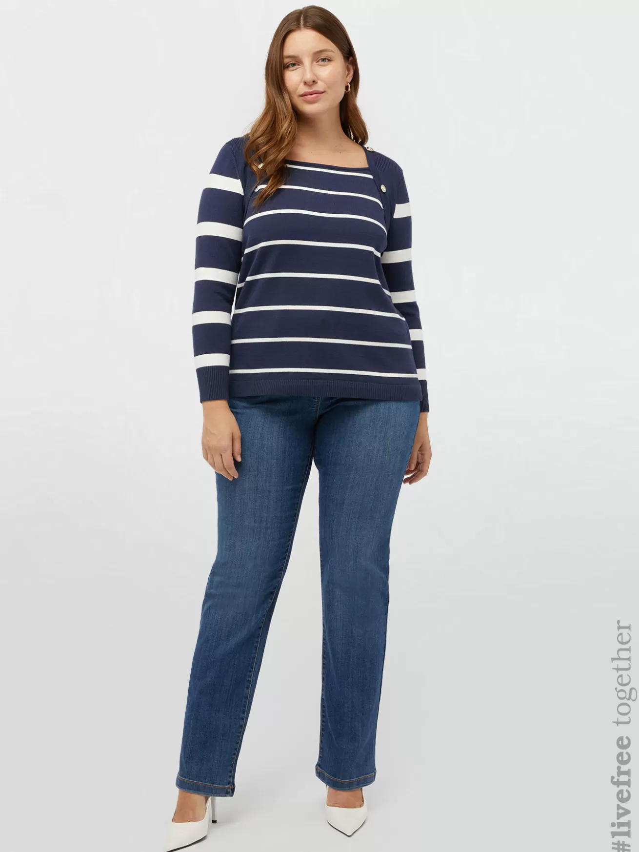 Discount Fiorella Rubino Maglia Rigata In Viscosa LENZING™ ECOVERO™ Blu