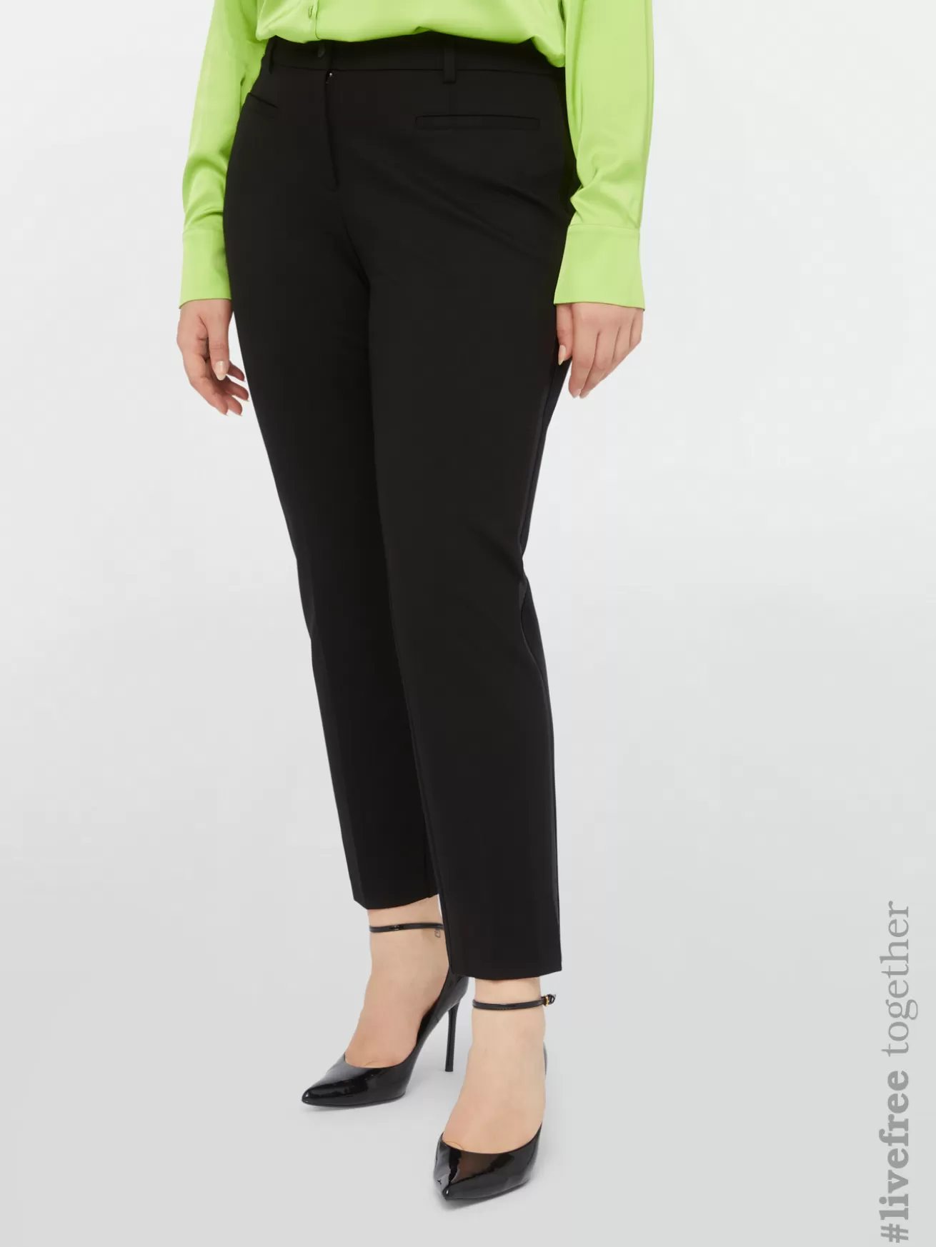 Fashion Fiorella Rubino Pantaloni Dritti In Viscosa LENZING™ ECOVERO™ Nero