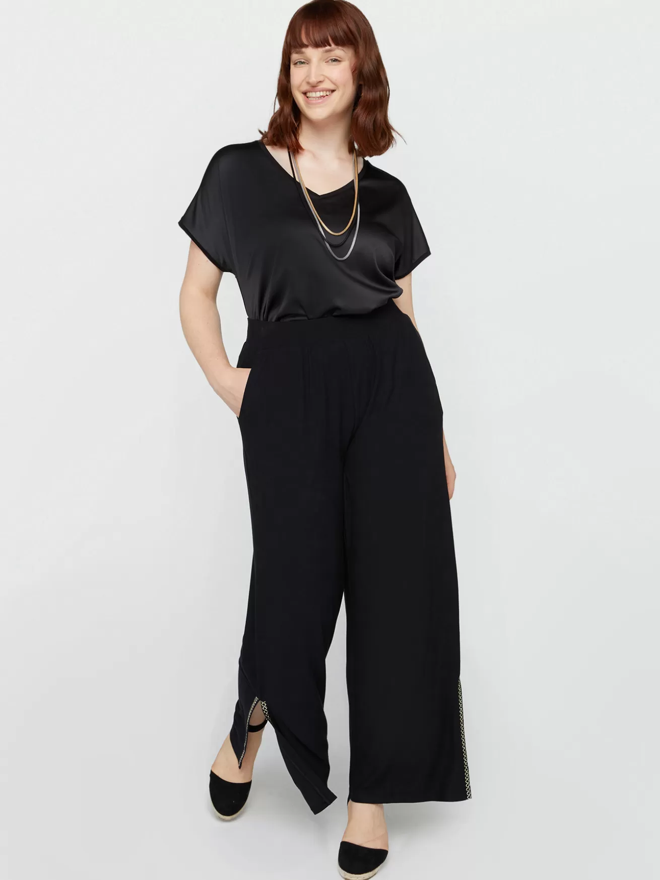 Sale Fiorella Rubino Pantaloni In Jersey Crêpe Nero