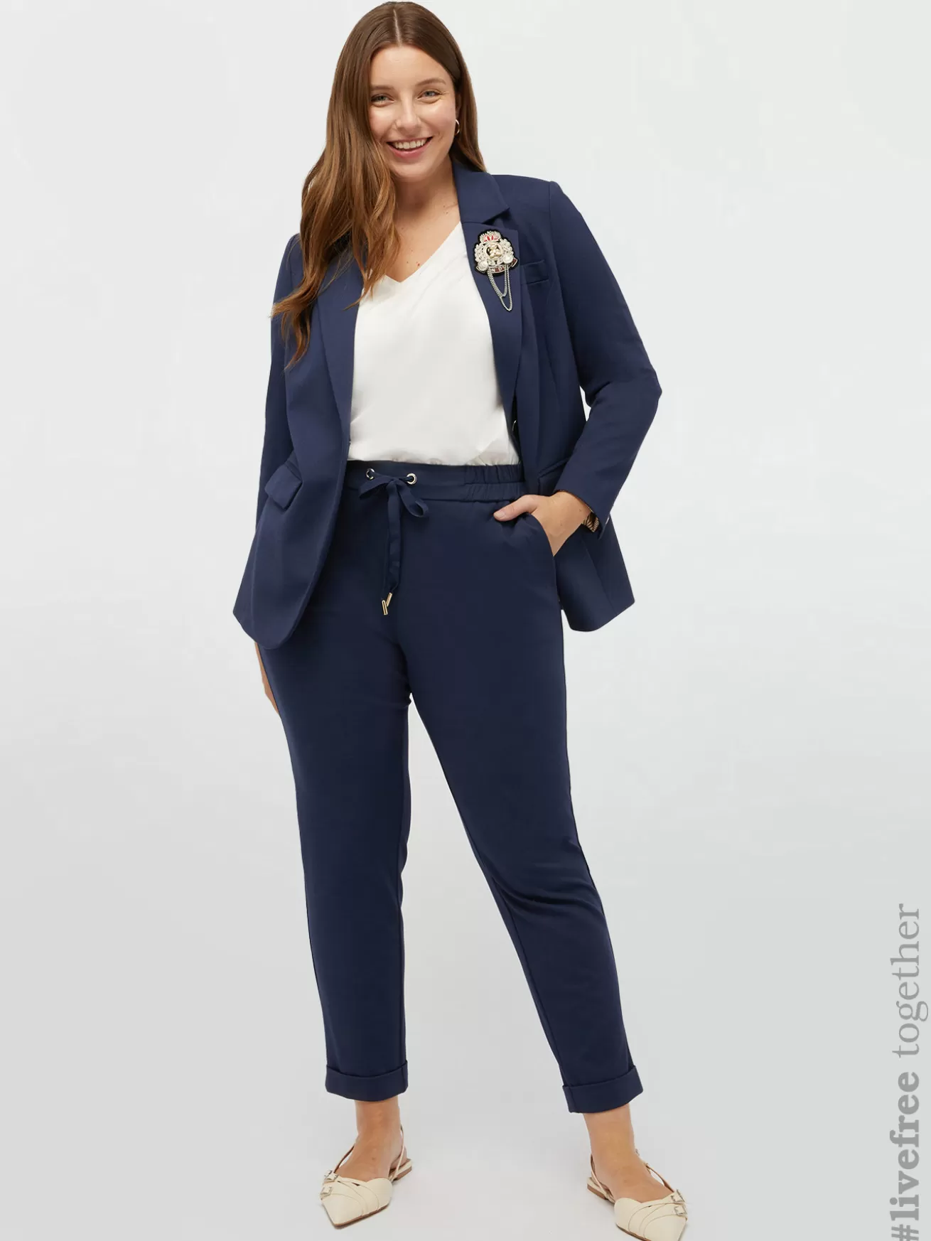 Clearance Fiorella Rubino Pantaloni Joggers In Viscosa LENZING™ ECOVERO™ Blu