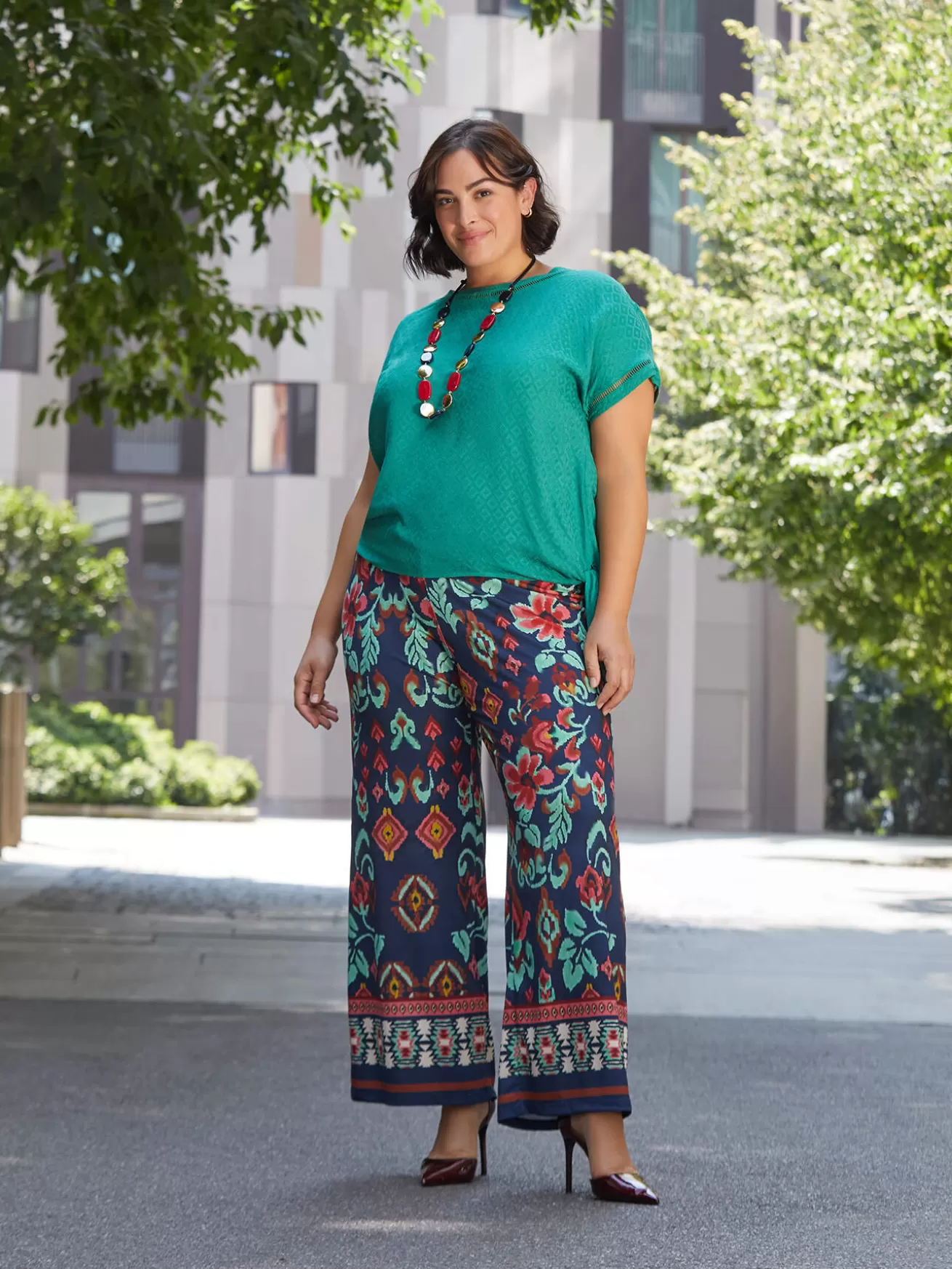 Flash Sale Fiorella Rubino Pantaloni Palazzo Stampati Blu