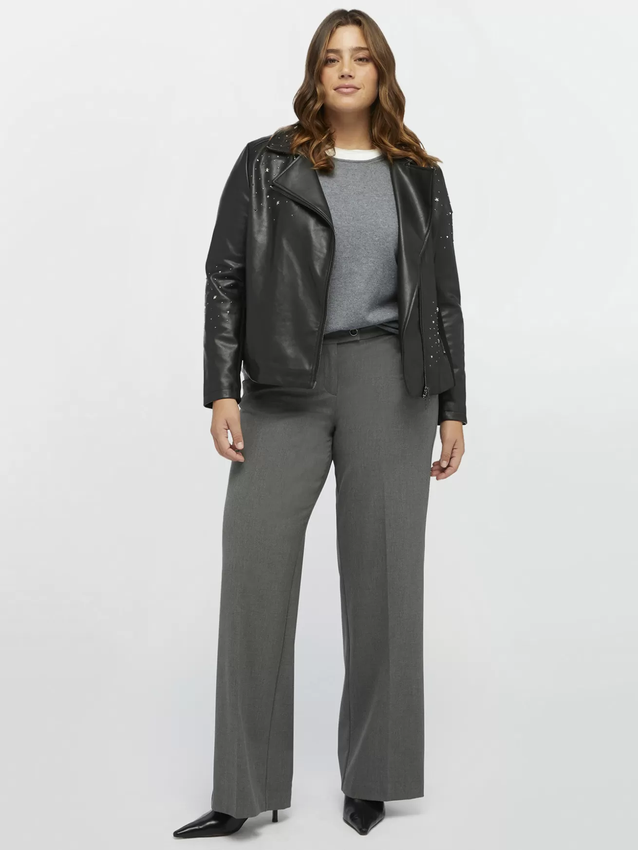 Hot Fiorella Rubino Pantaloni Wide Leg Grigio