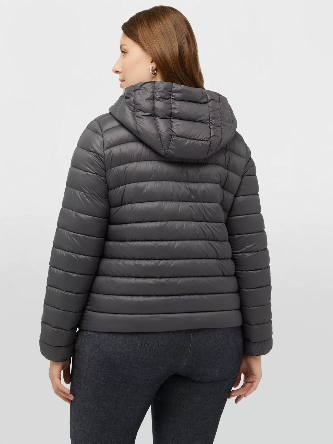 Shop Fiorella Rubino Piumino Leggero Con Cappuccio In Sorona® Aura Grigio