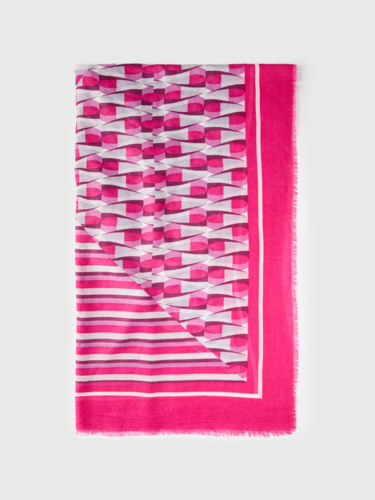 Store Fiorella Rubino Sciarpa Con Stampa Geometrica Fucsia