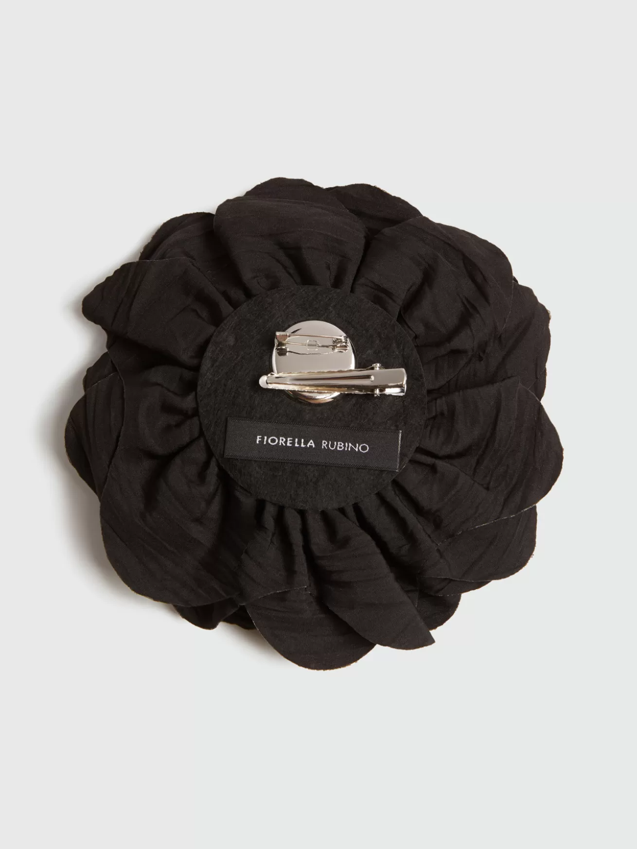 Sale Fiorella Rubino Spilla In Tessuto A Forma Di Fiore Nero