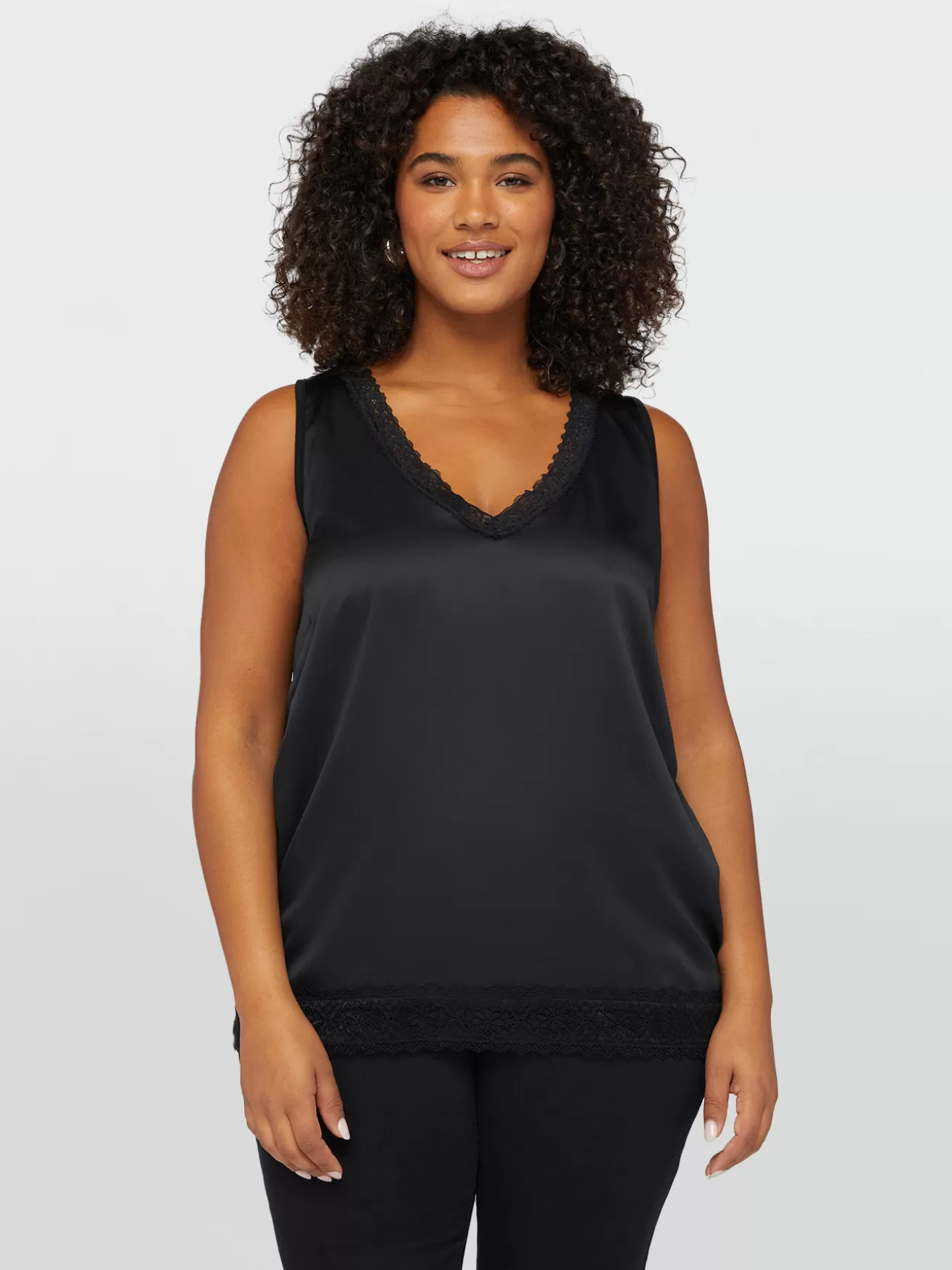Clearance Fiorella Rubino Top Con Pizzo Nero