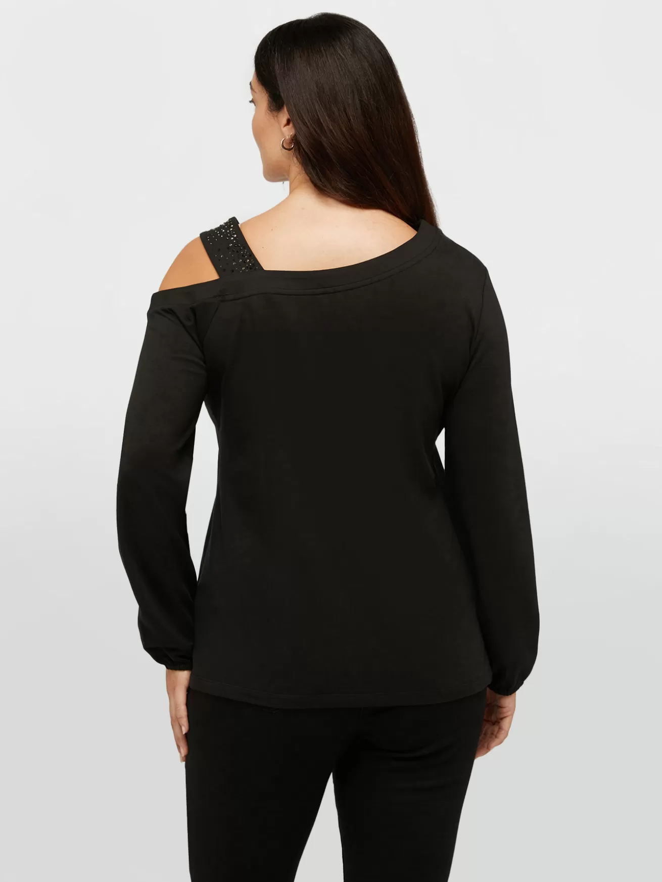 Shop Fiorella Rubino Top Monospalla In Felpa Nero