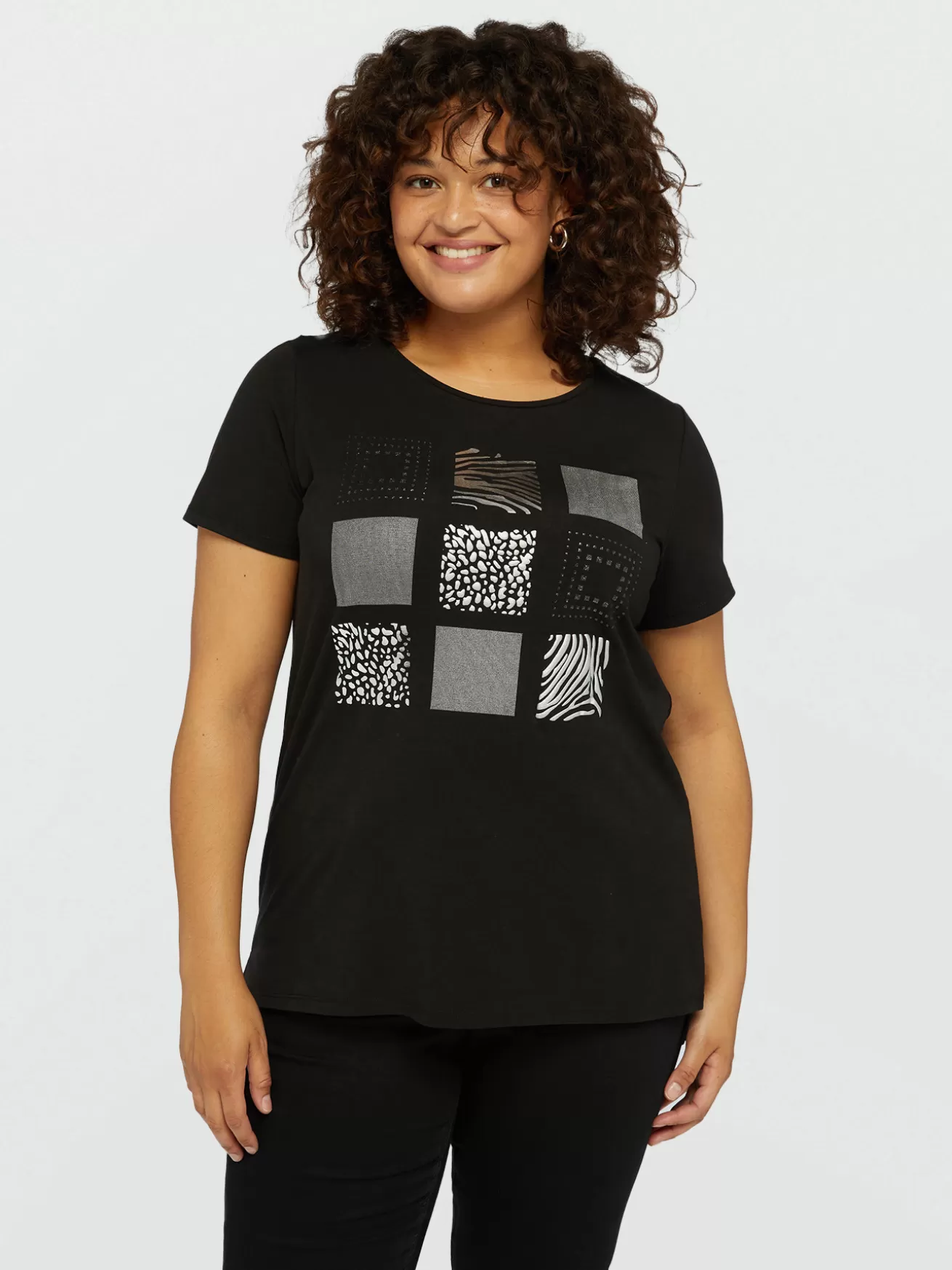 Best Sale Fiorella Rubino T-shirt Con Grafica Animalier Nero