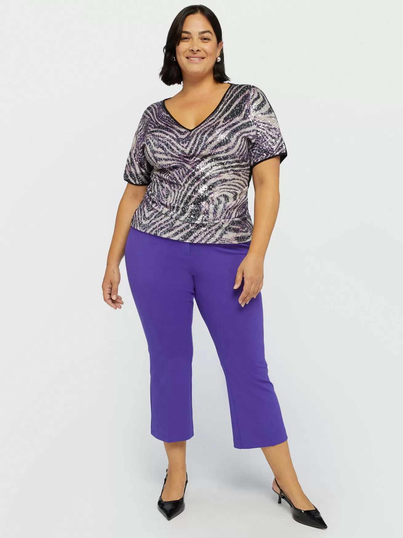 Clearance Fiorella Rubino T-shirt Con Ricamo Full Paillettes Nero