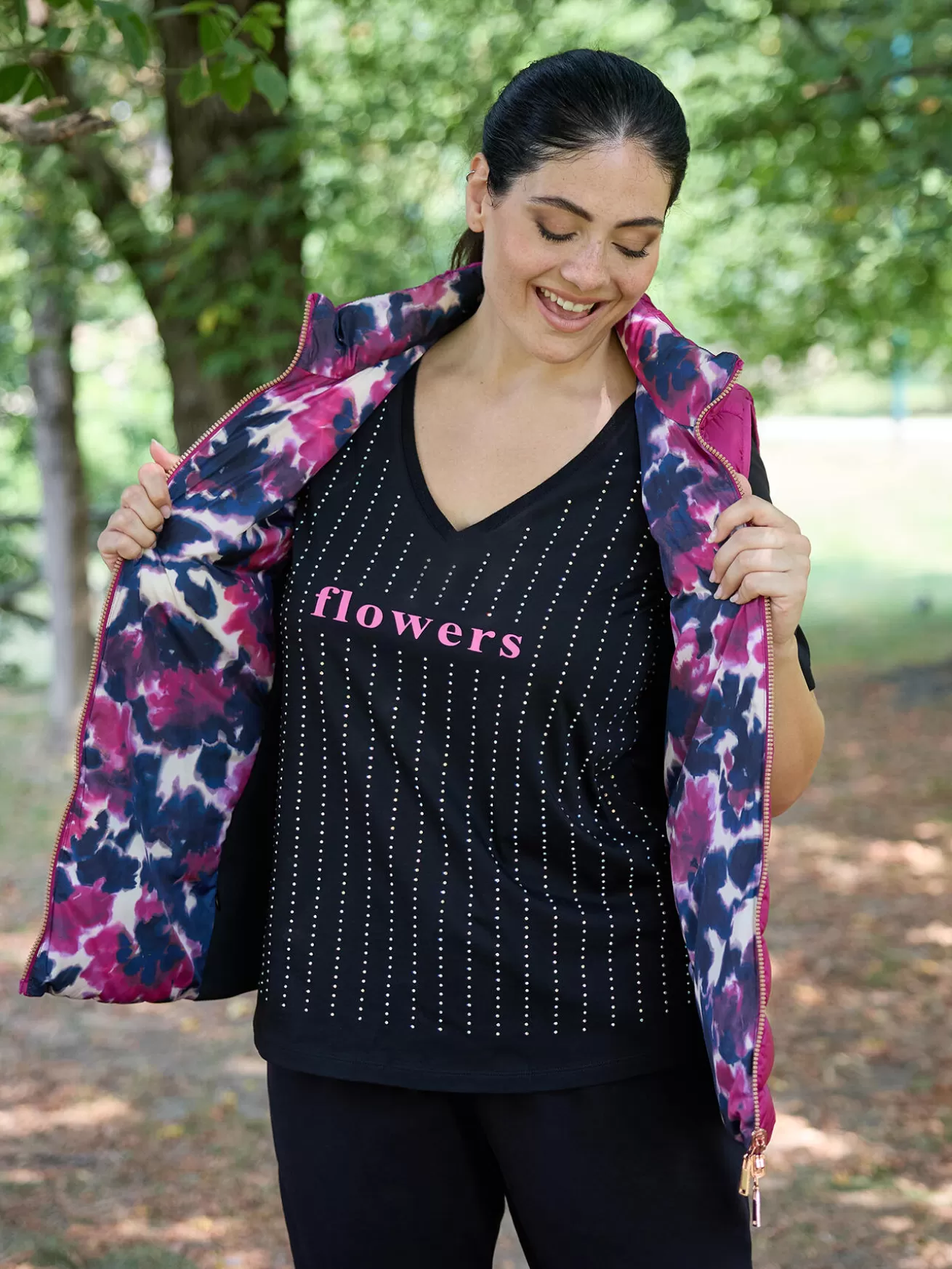 Fashion Fiorella Rubino T-shirt Con Scritta E Strass Nero