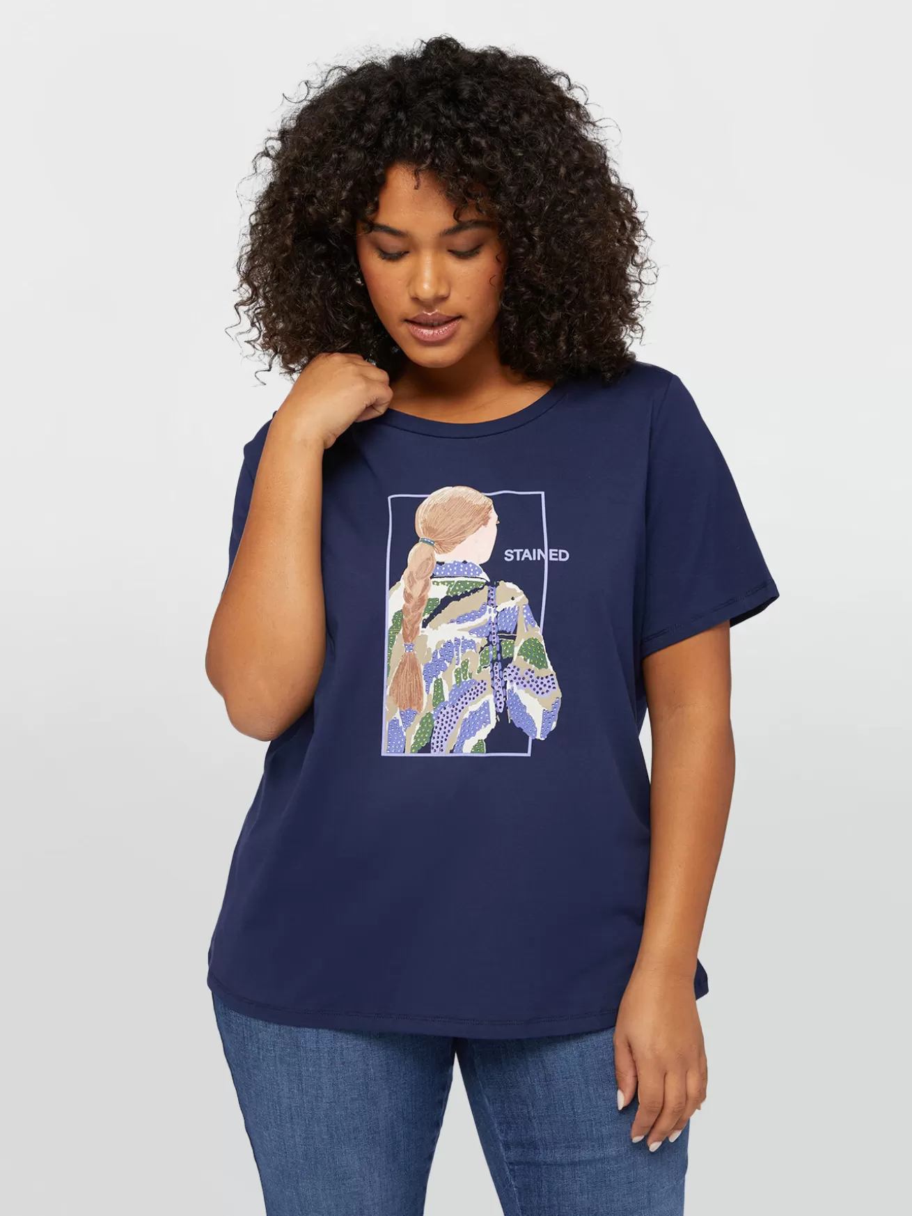 Shop Fiorella Rubino T-shirt Con Stampa E Strass Blu