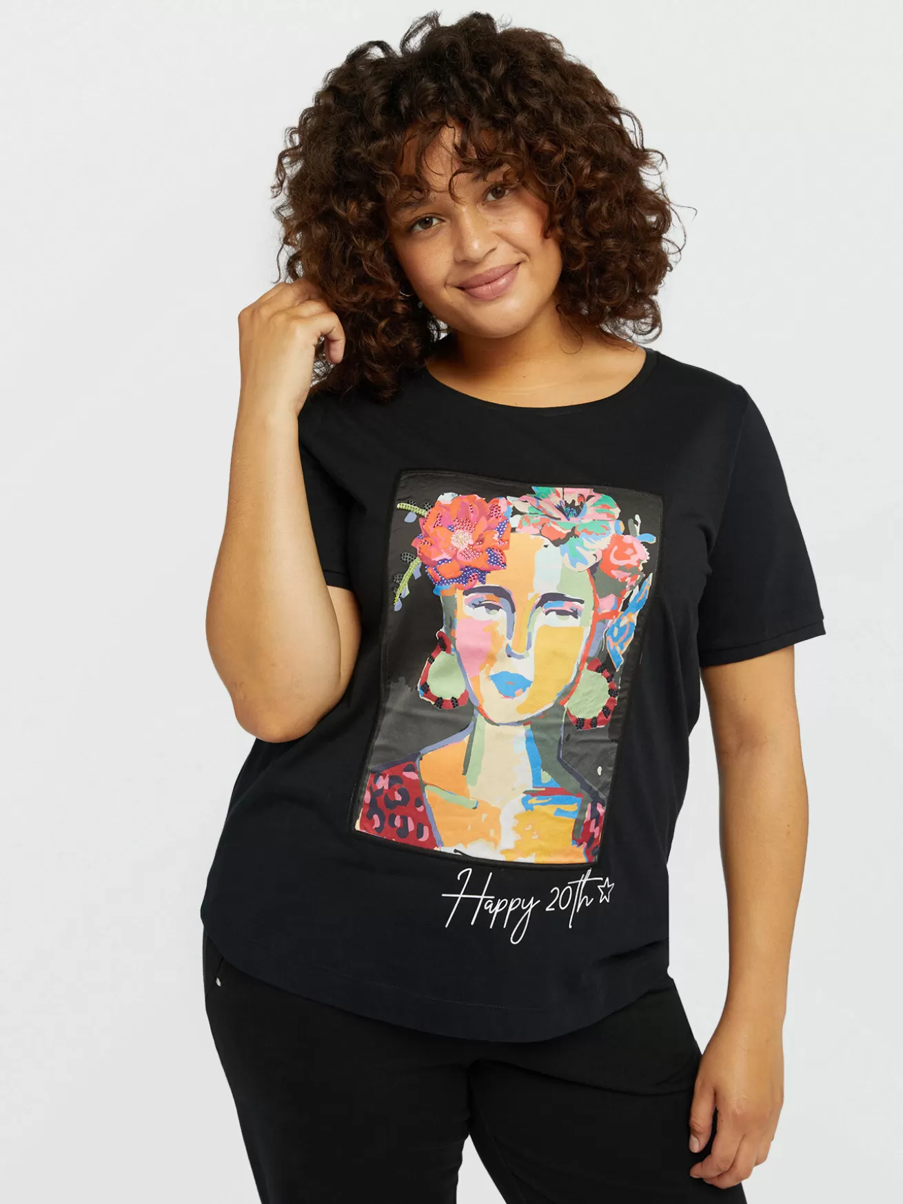 Discount Fiorella Rubino T-shirt Happy 20th Nero