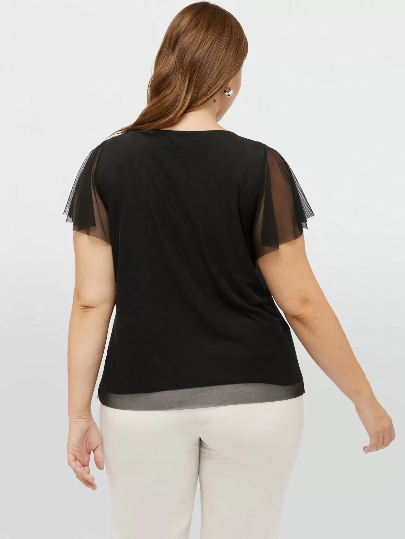 Cheap Fiorella Rubino T-shirt In Tulle Nero