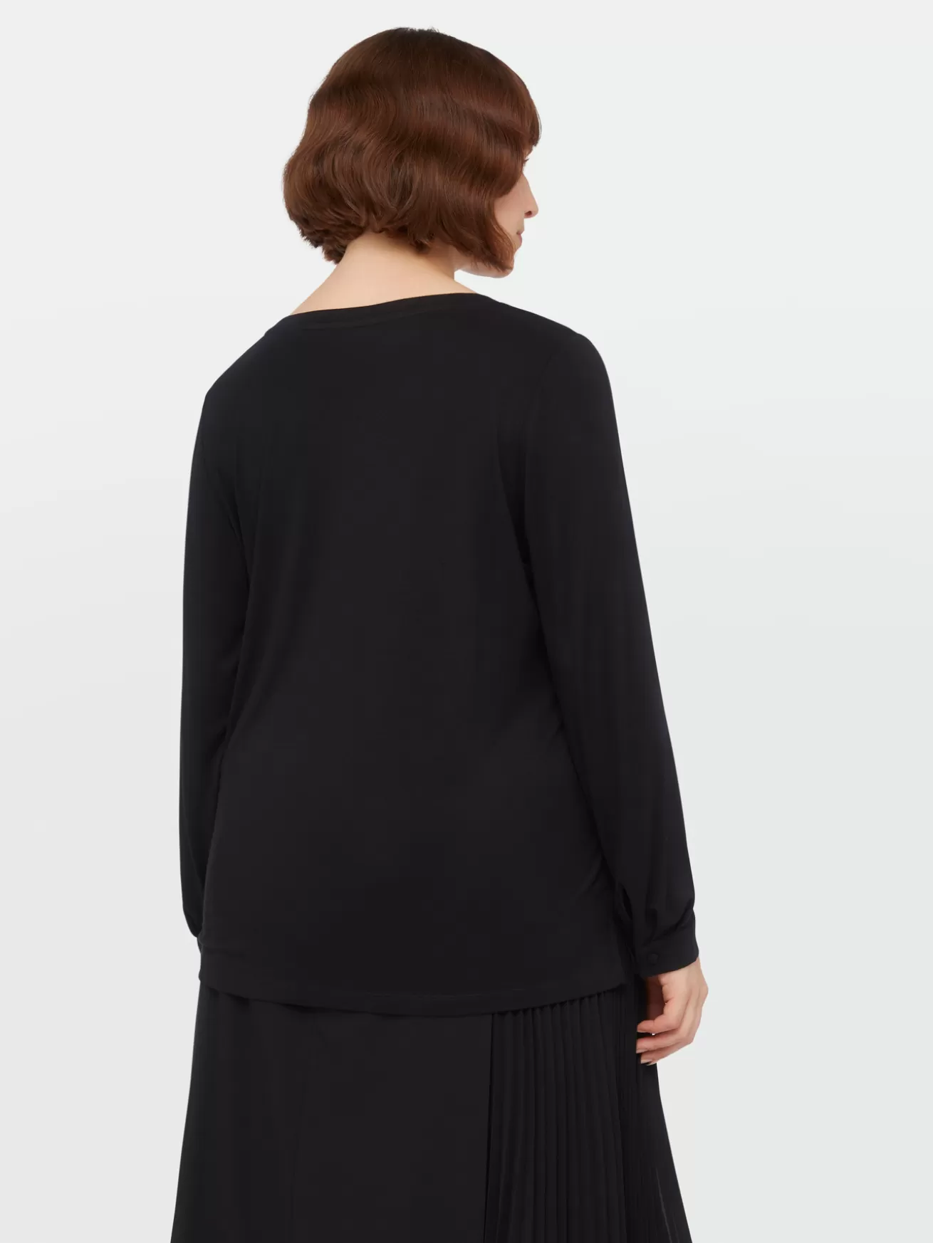 Best Fiorella Rubino T-shirt Maniche Lunghe In Due Tessuti Nero