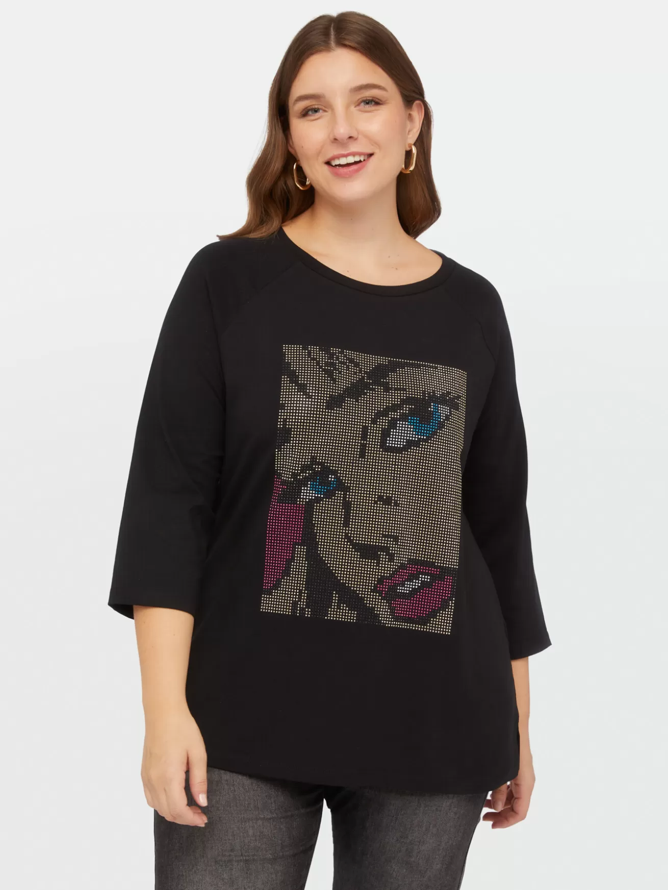 Hot Fiorella Rubino T-shirt Pop Art Style Nero