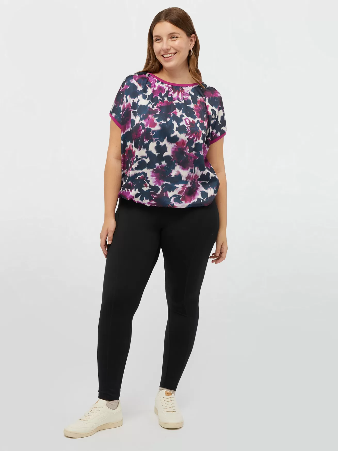 Store Fiorella Rubino T-shirt Stampata In Due Tessuti Fucsia