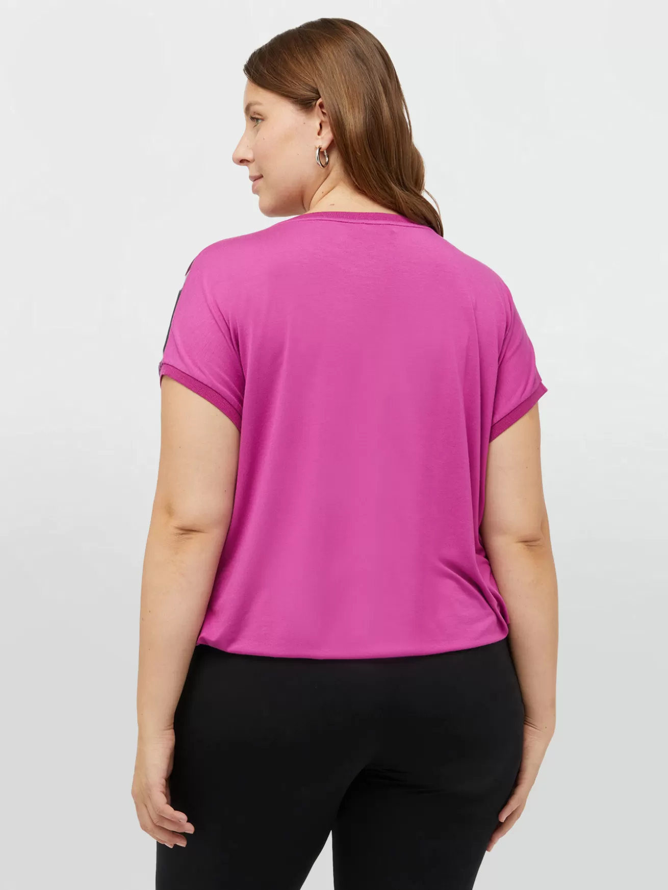 Store Fiorella Rubino T-shirt Stampata In Due Tessuti Fucsia