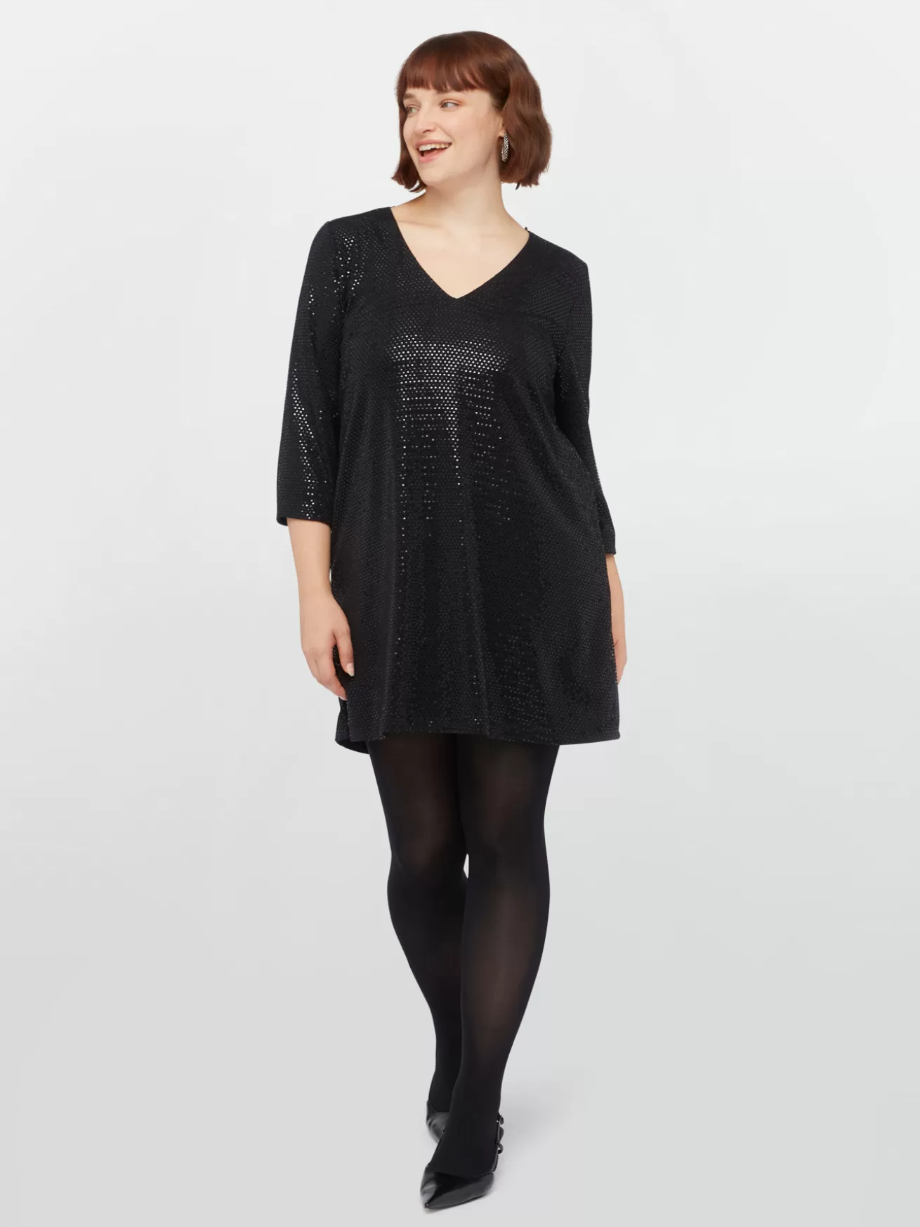 New Fiorella Rubino Vestito Corto Con Cristalli Nero
