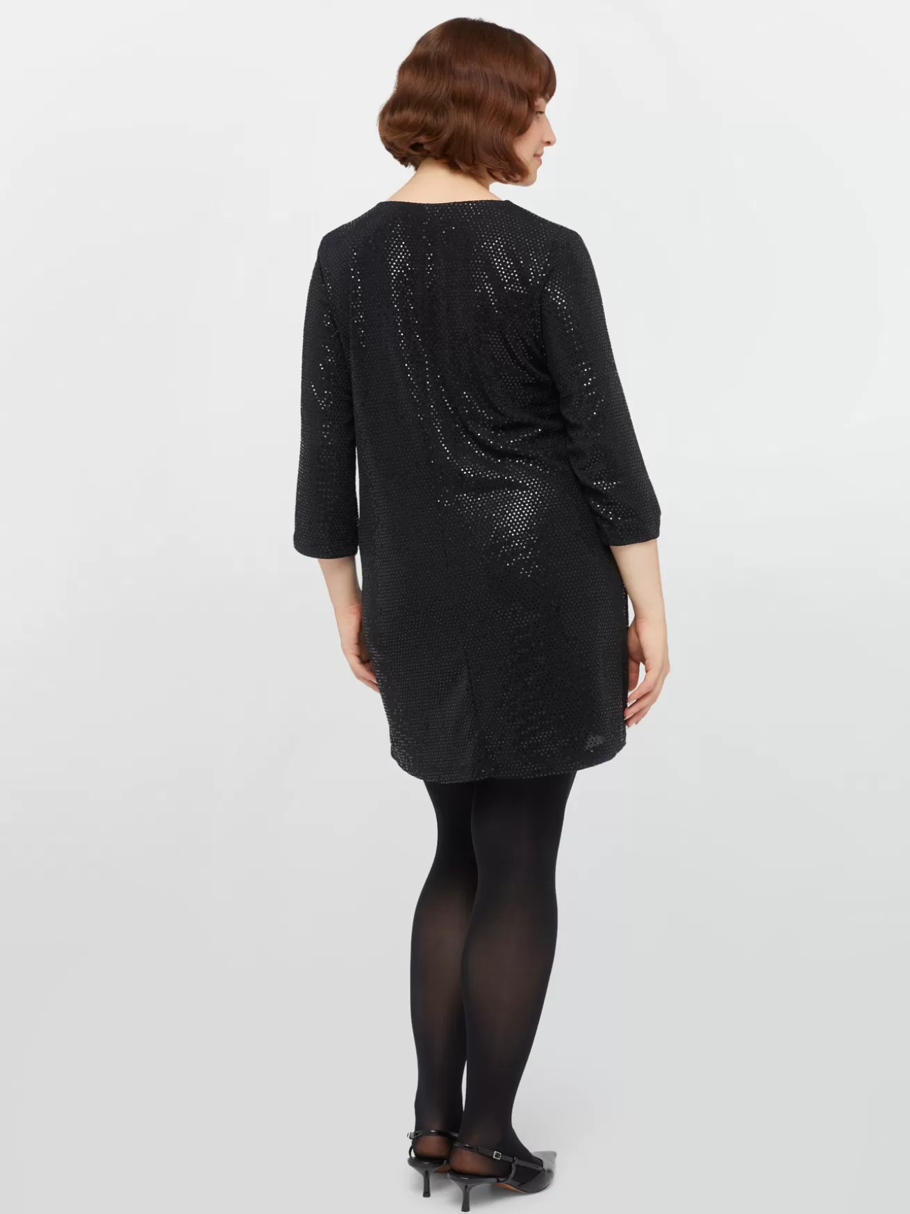 New Fiorella Rubino Vestito Corto Con Cristalli Nero