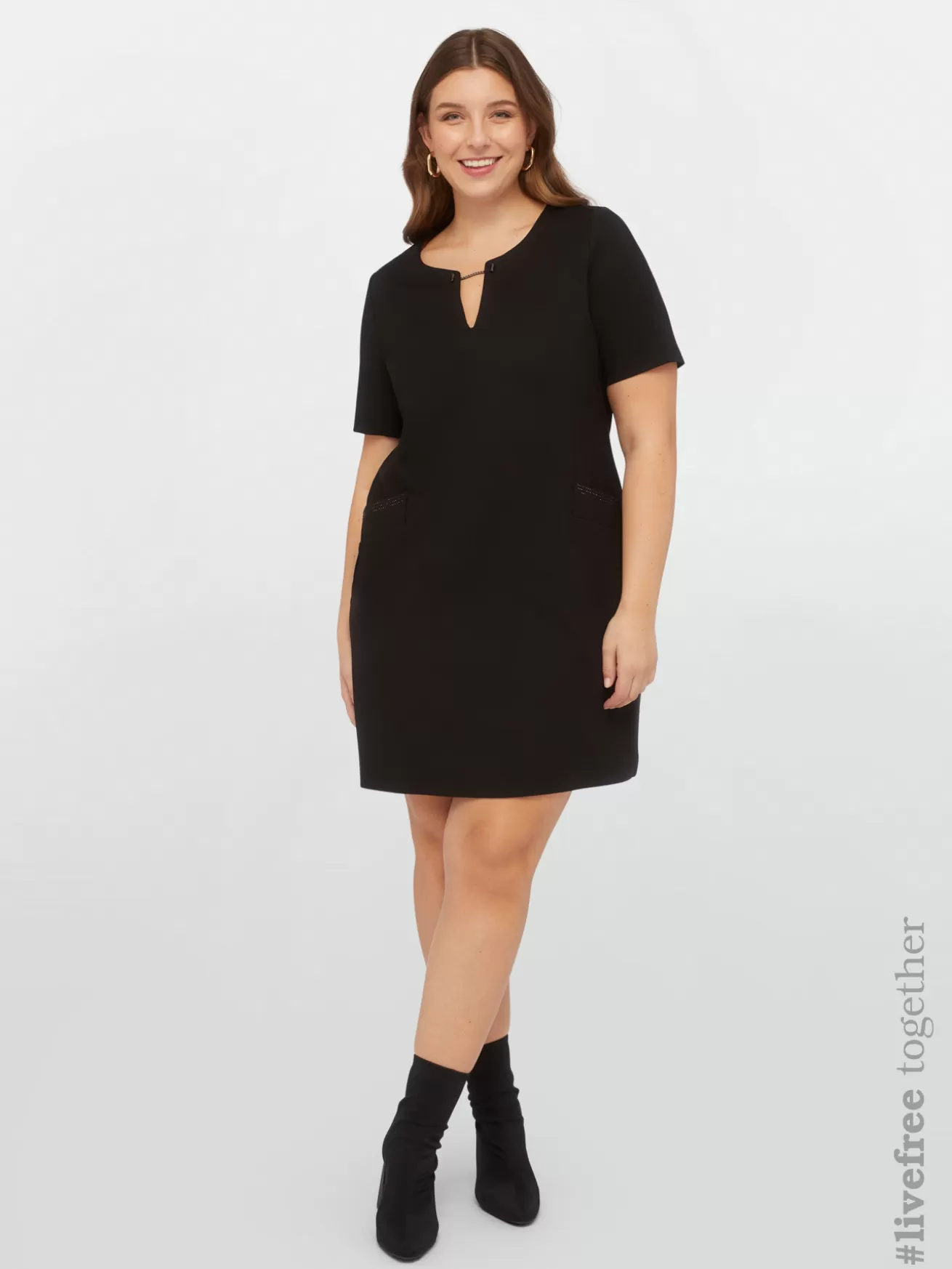 Outlet Fiorella Rubino Vestito In Jersey Di Viscosa LENZING™ ECOVERO™ Nero